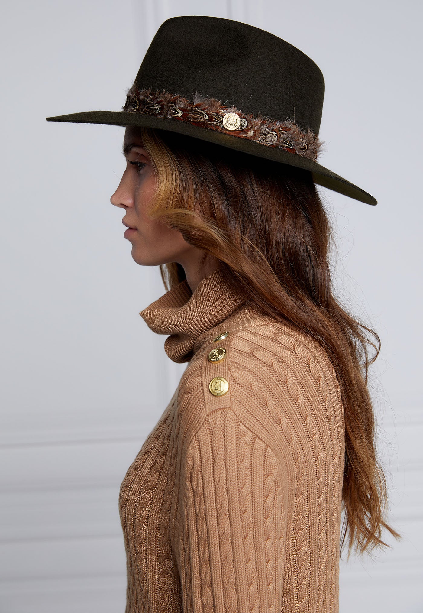 Trilby Hat Double Feather Band - Forest Green