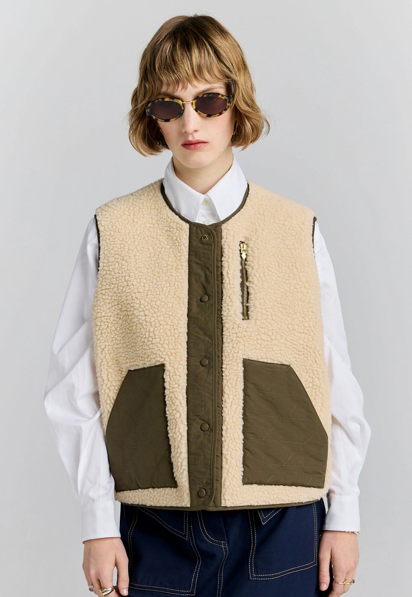 Rider Vest - Natural/Olive