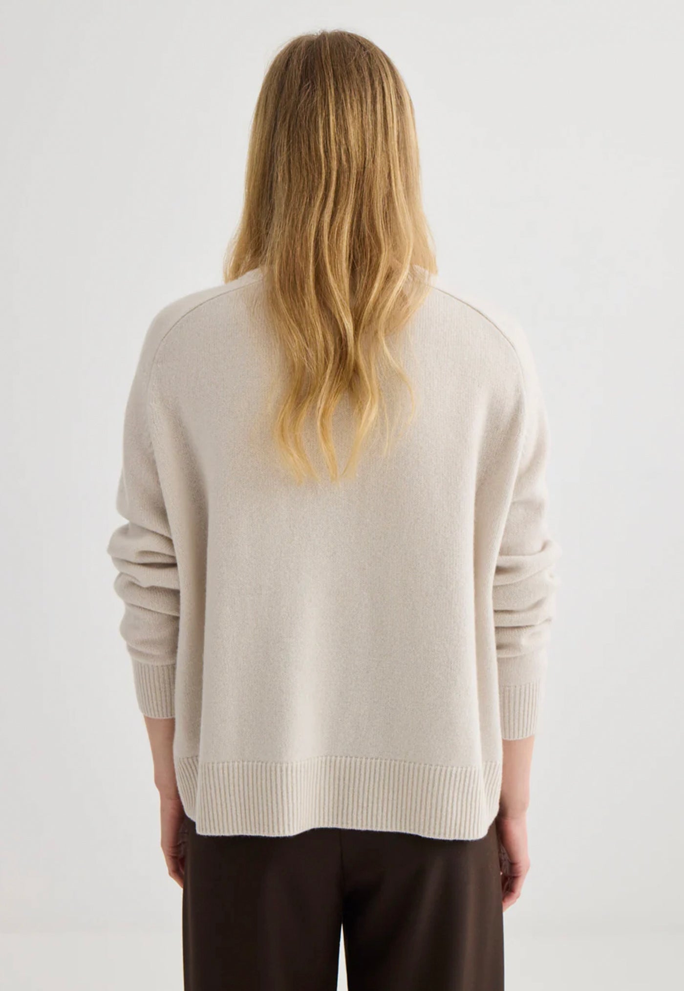 Cashmere Oversized Crewneck - Oyster