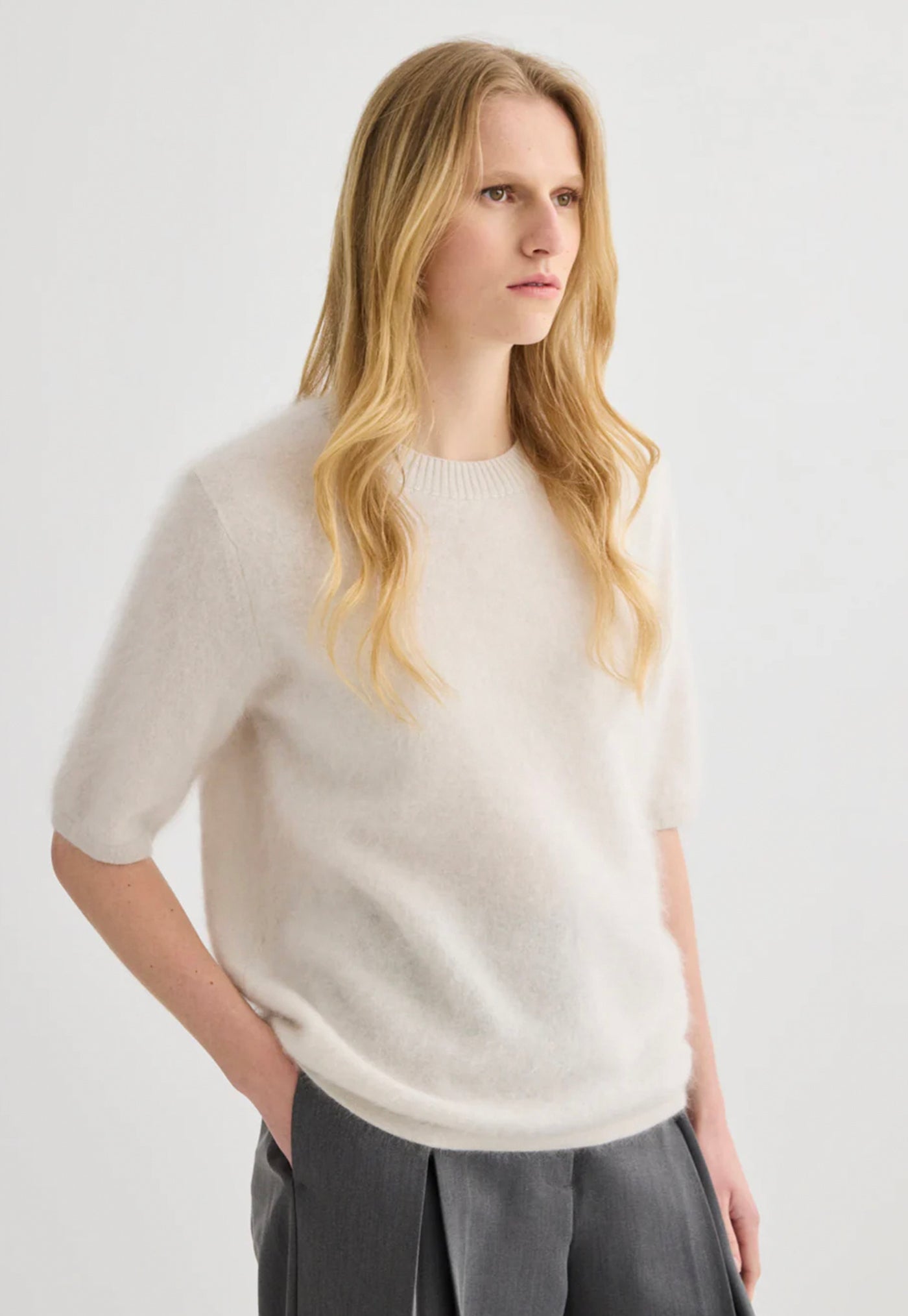 Cashmere T-Shirt - Oyster