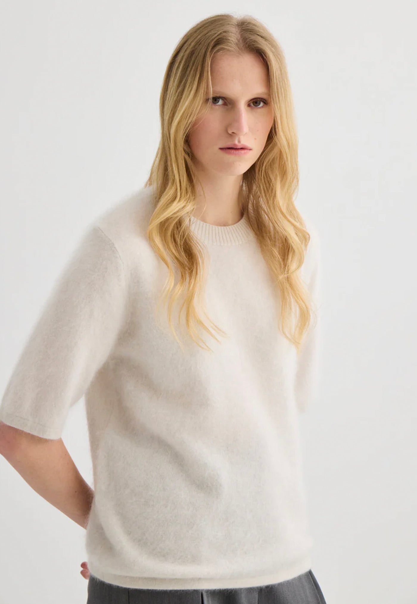 Cashmere T-Shirt - Oyster