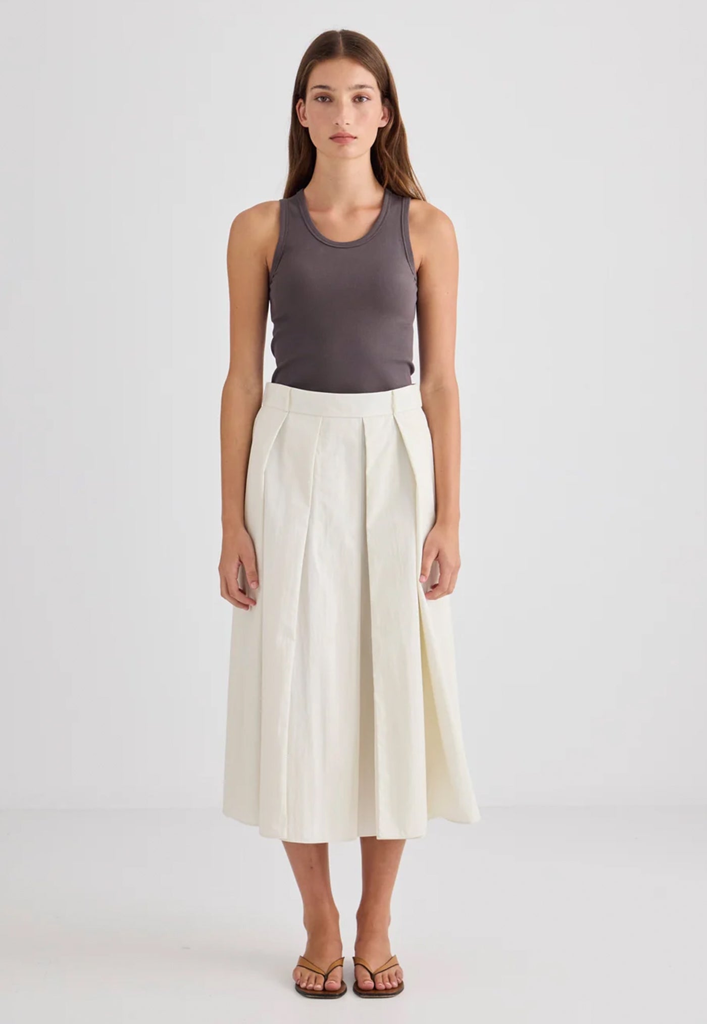 Ellis Pleated Skirt - Cream