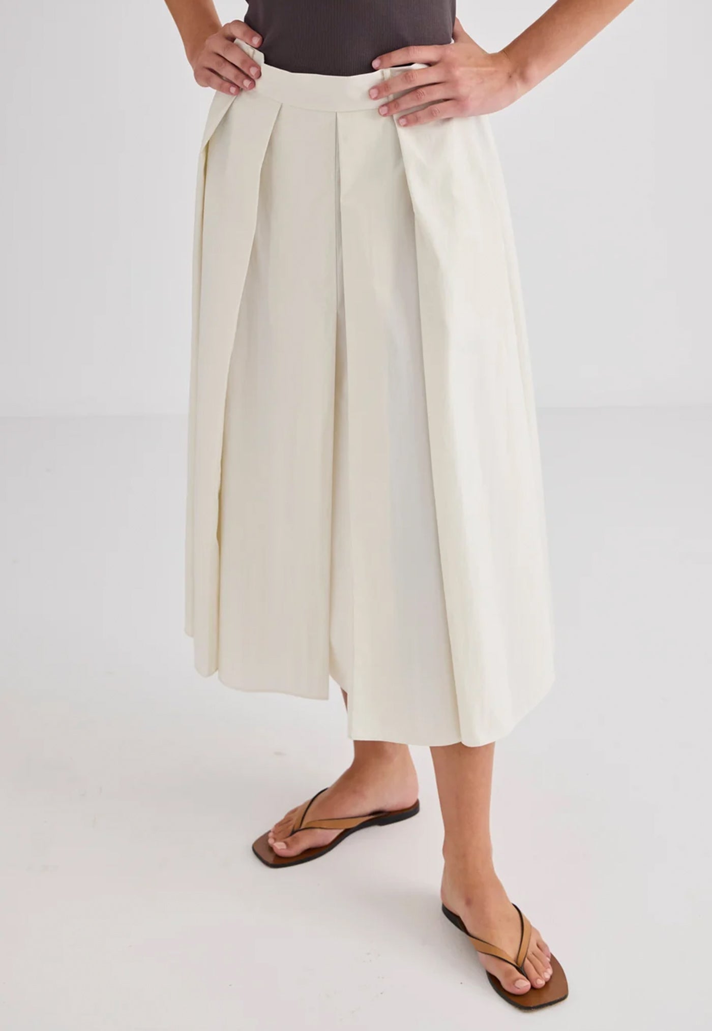 Ellis Pleated Skirt - Cream