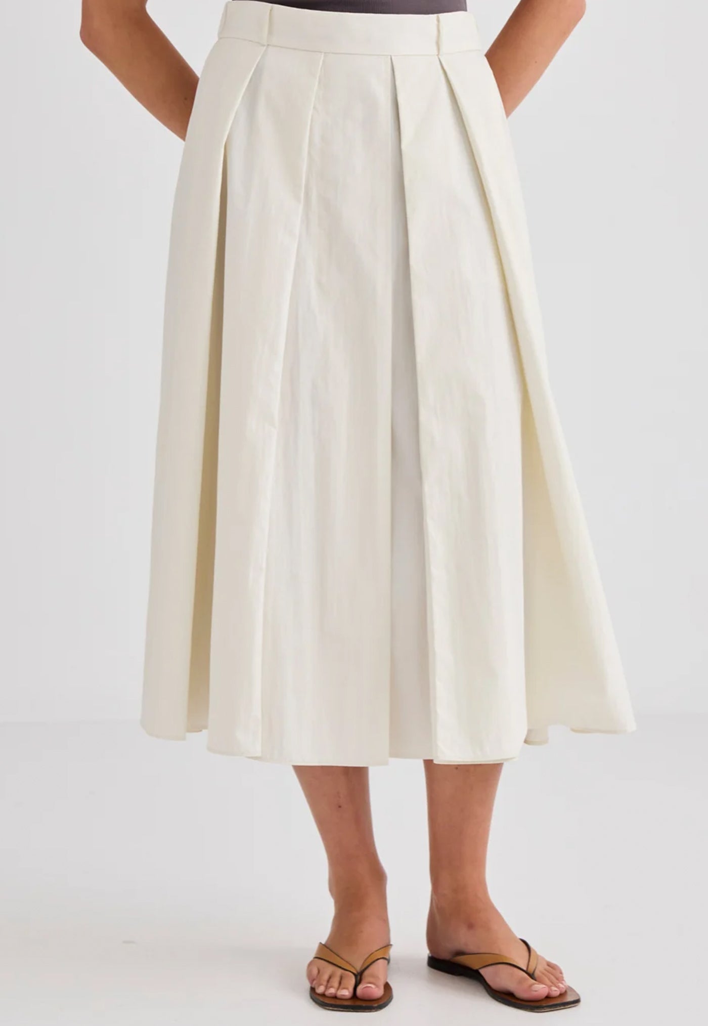 Ellis Pleated Skirt - Cream