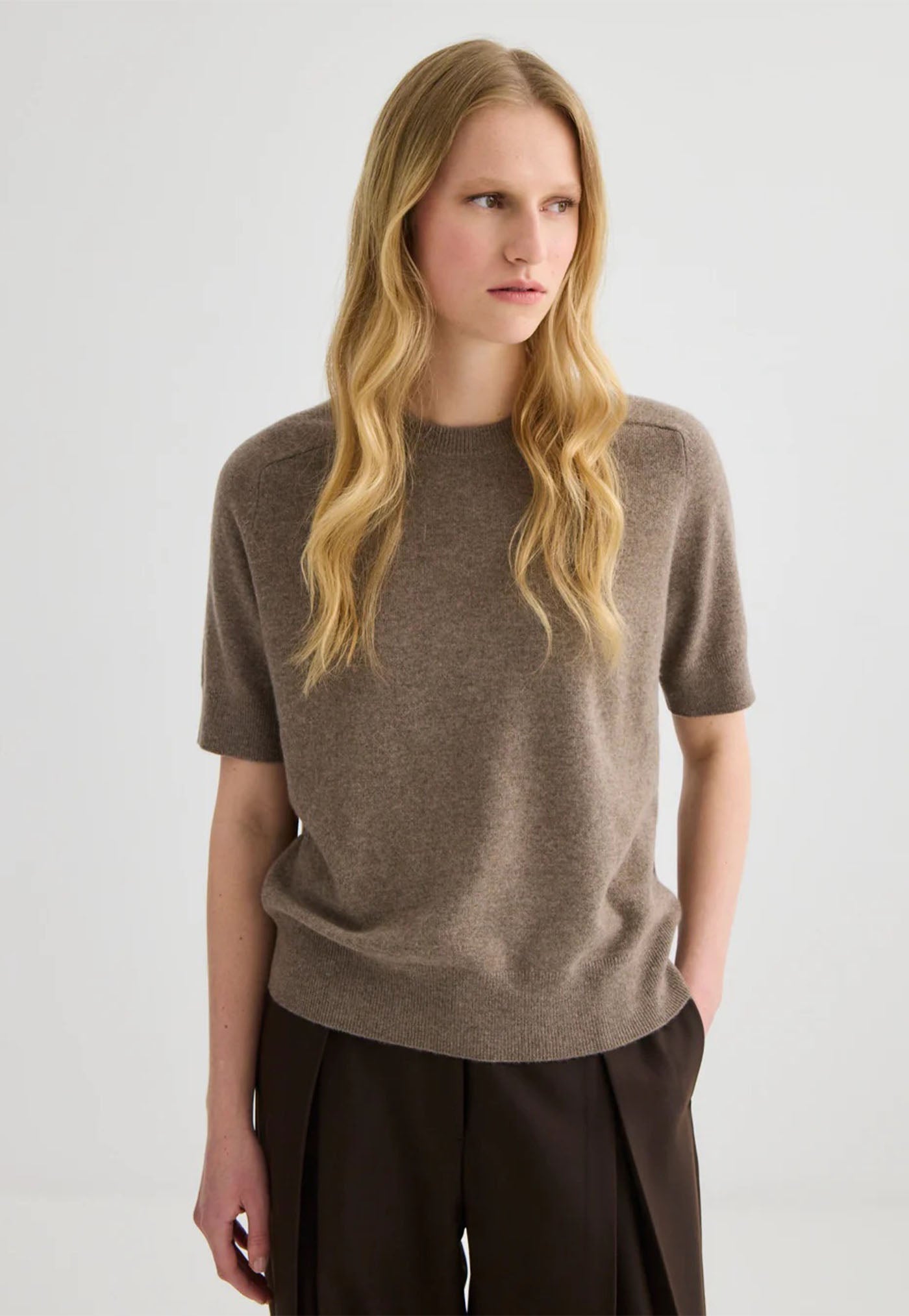 Jasper Short Sleeve Crewneck - Cocoa Marle