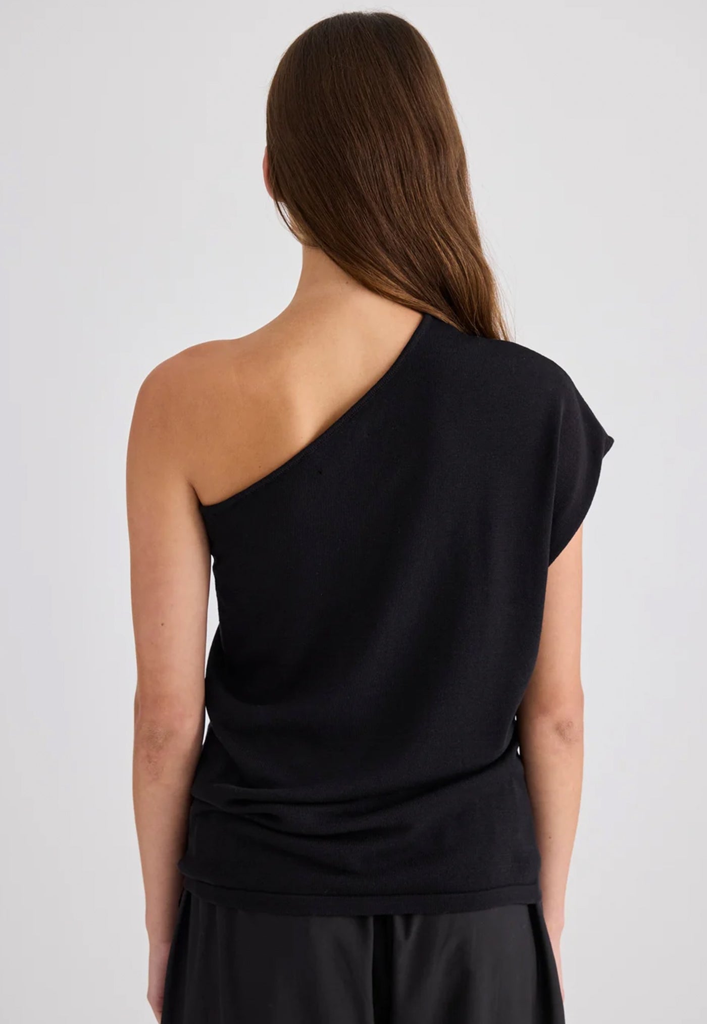 Signe One Shoulder Top - Black