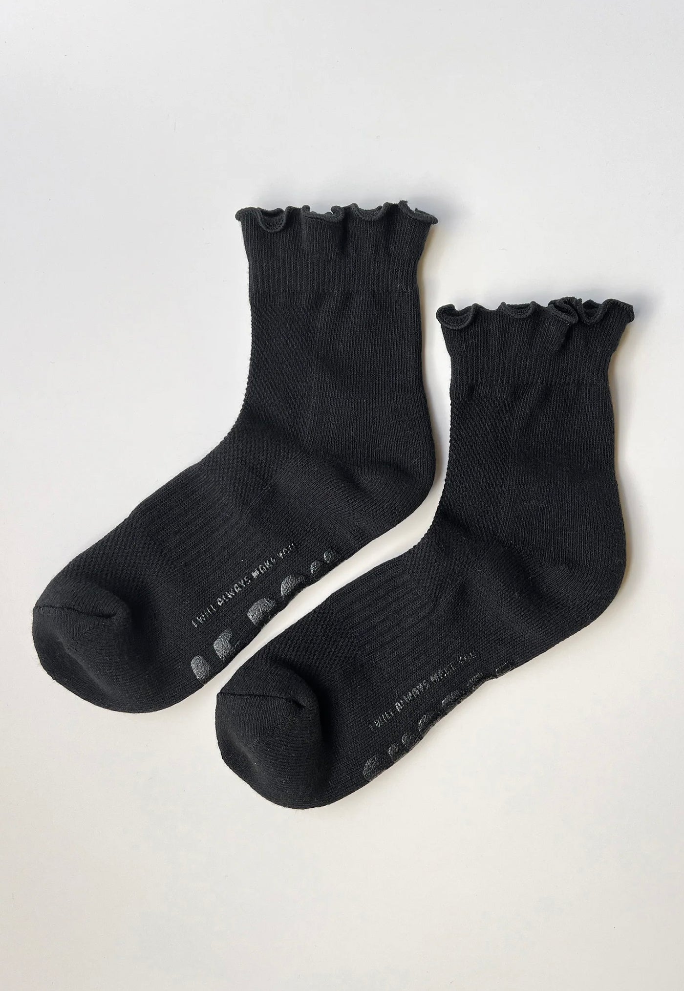 Ruffled Hugger Socks - Black