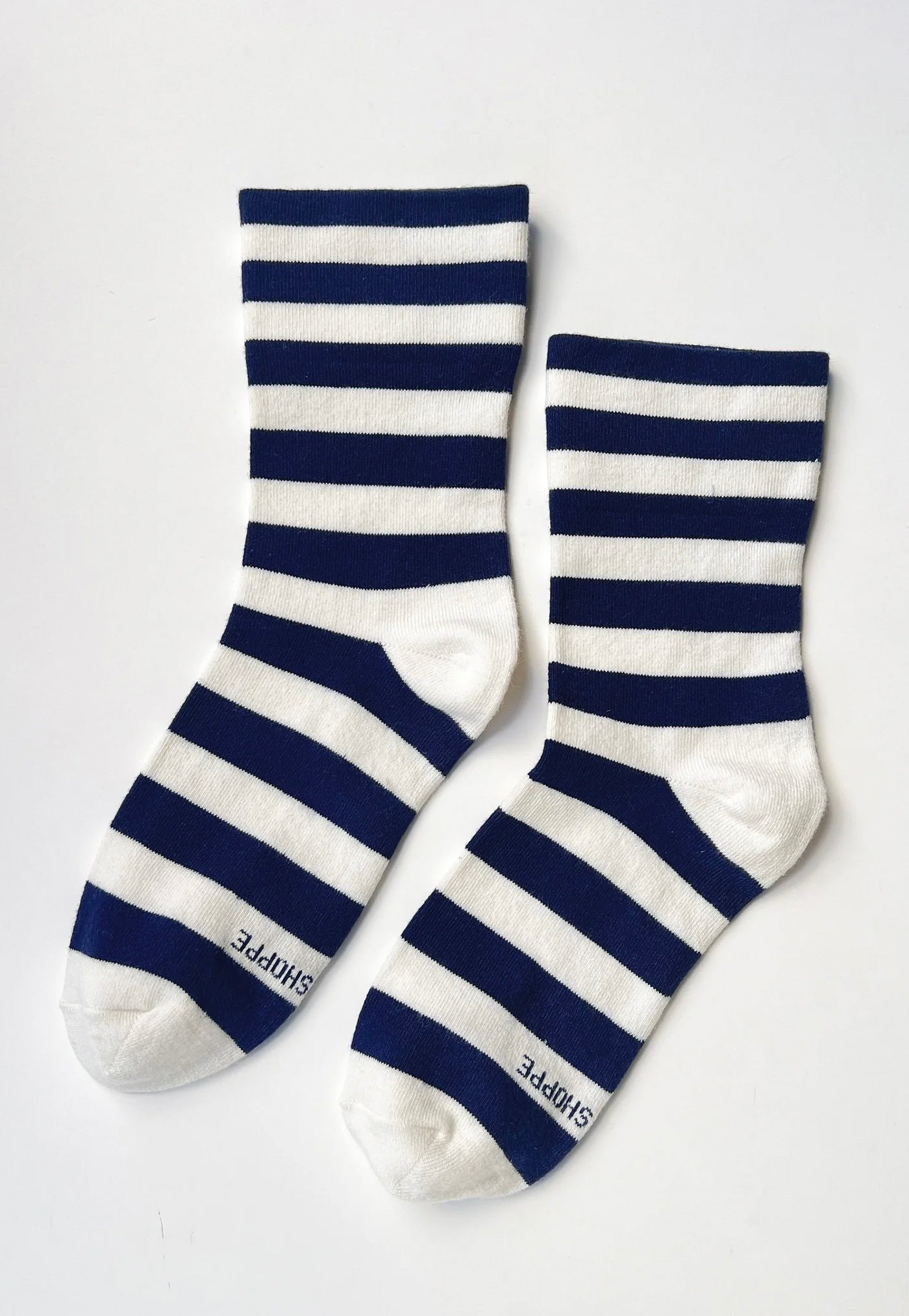 Wally Socks - Wide Navy/Stripe