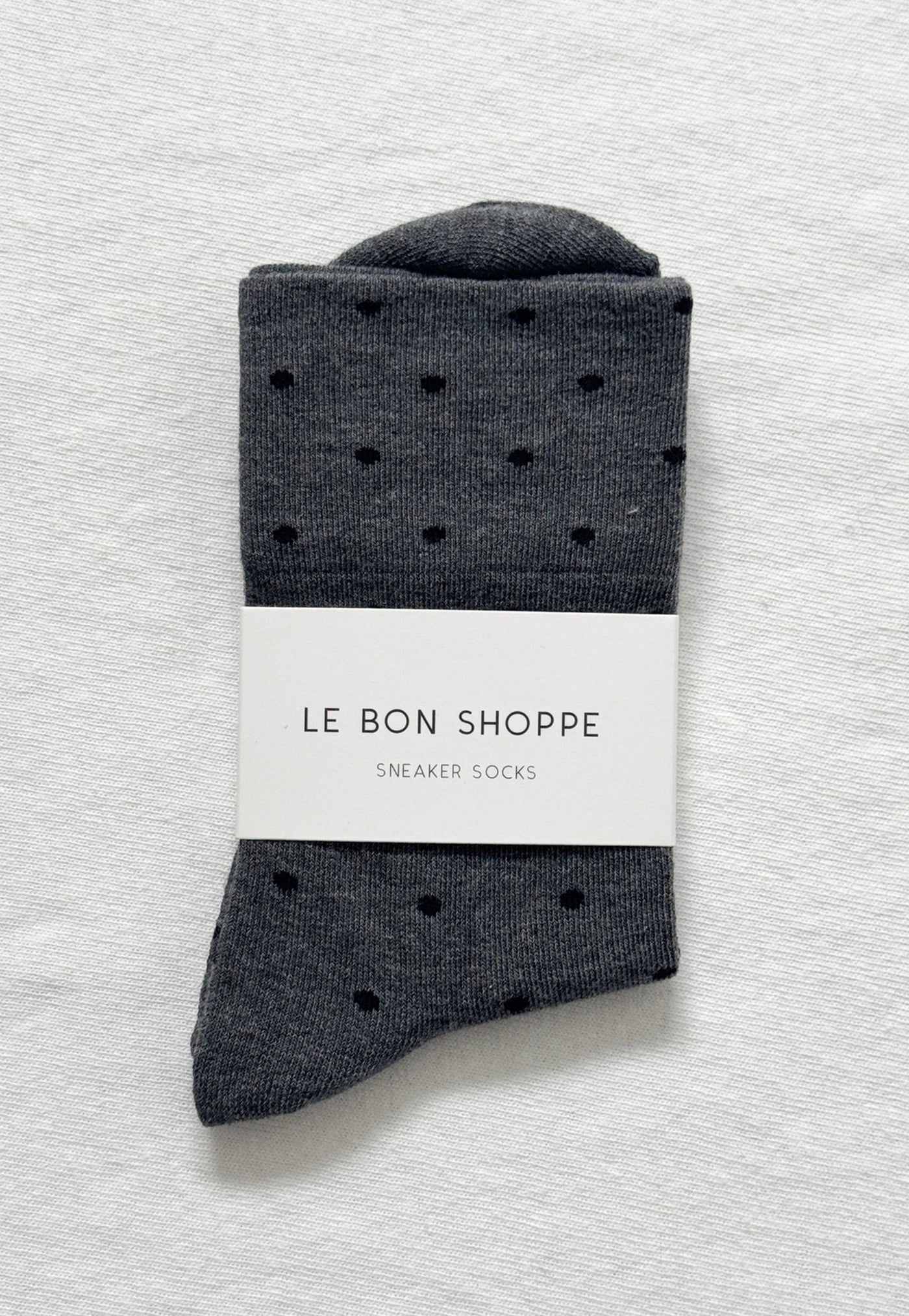 Polka Dot Sneaker Socks - Charcoal/Black