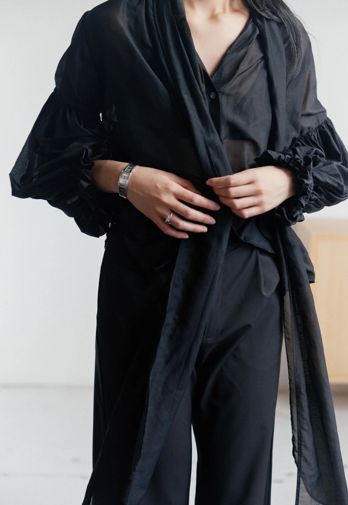 Bow Blouse - Black Liberty