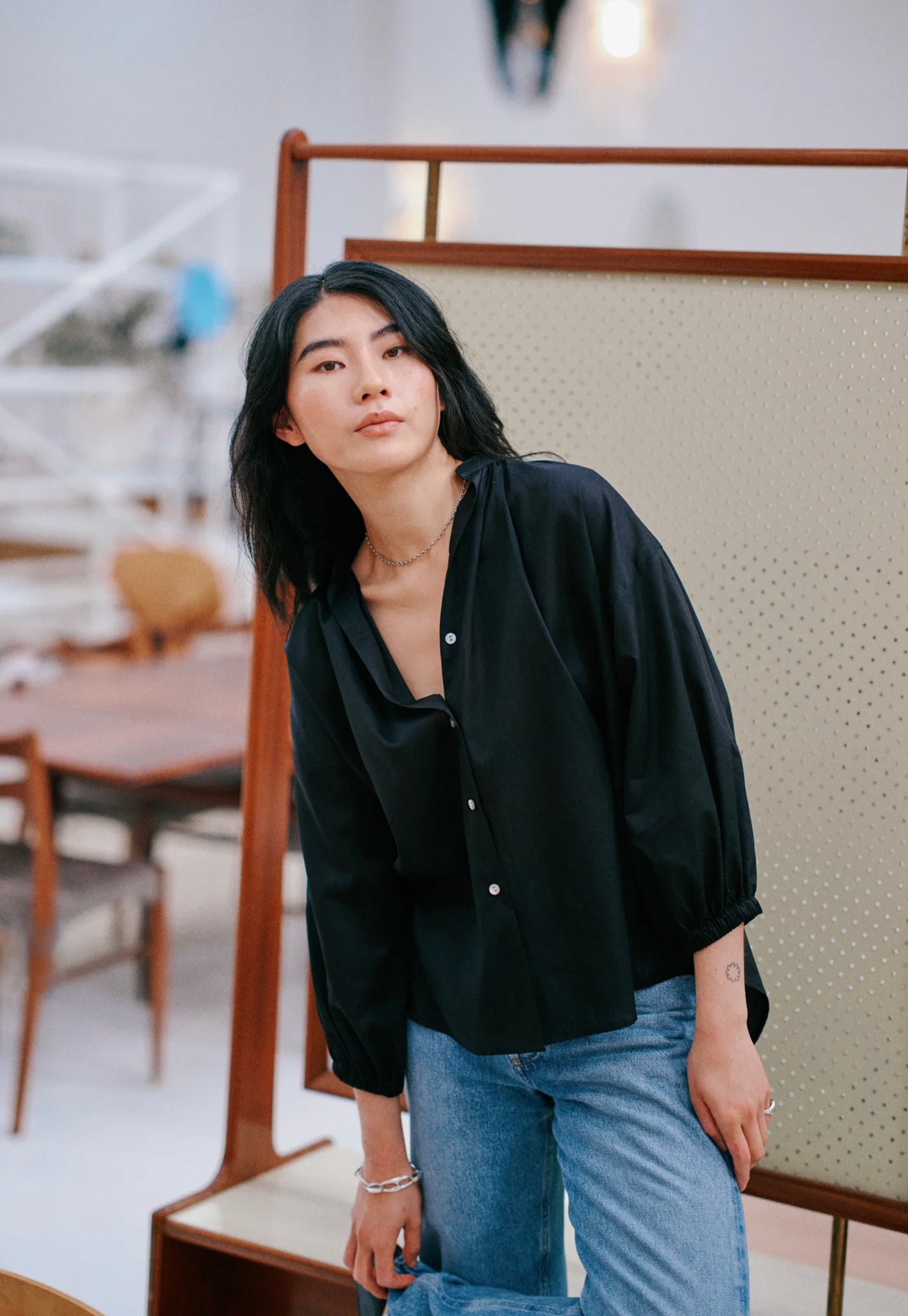 Everyday Blouse - Black Cotton Voile