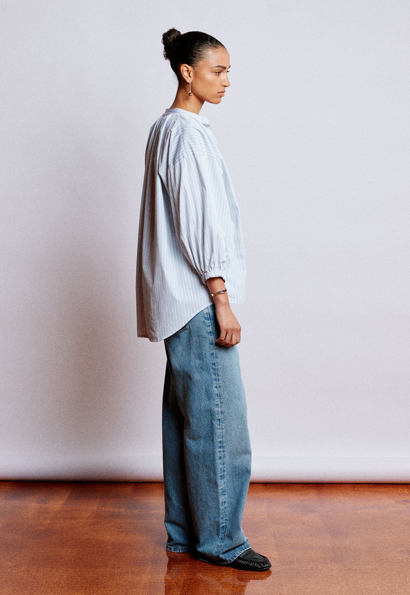 Everyday Blouse - Cloud Grey Stripe