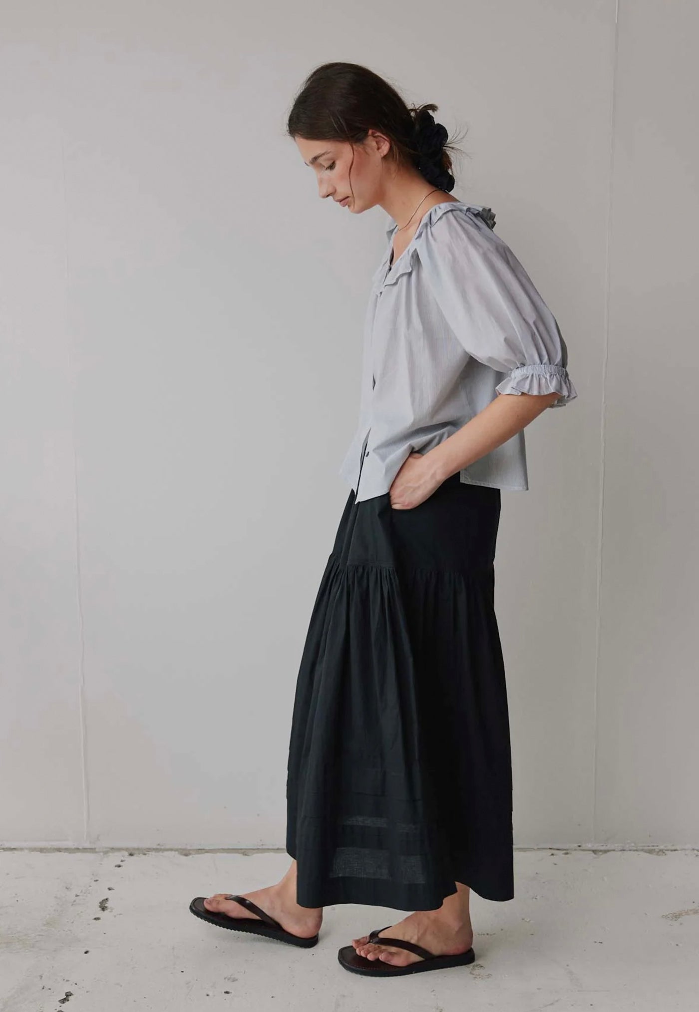 Field Skirt - Black Cotton Voile