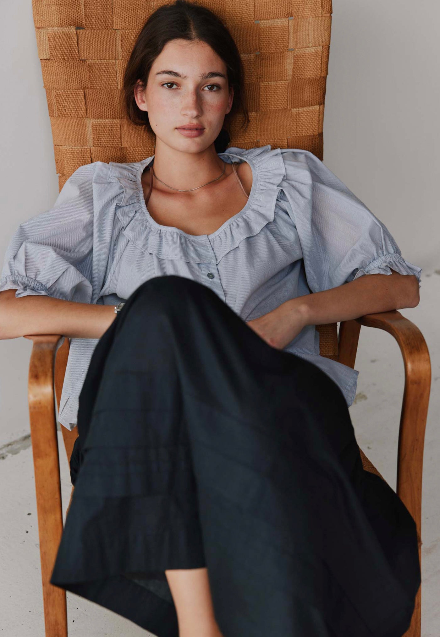Field Skirt - Black Cotton Voile
