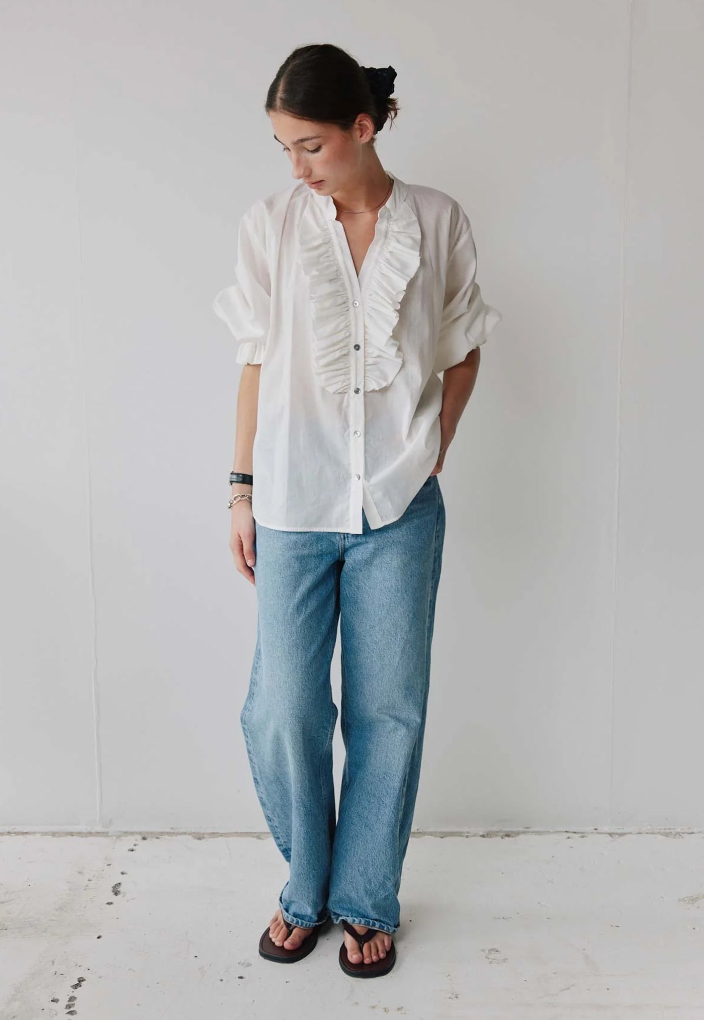 Jane Blouse - Cream Cotton Voile