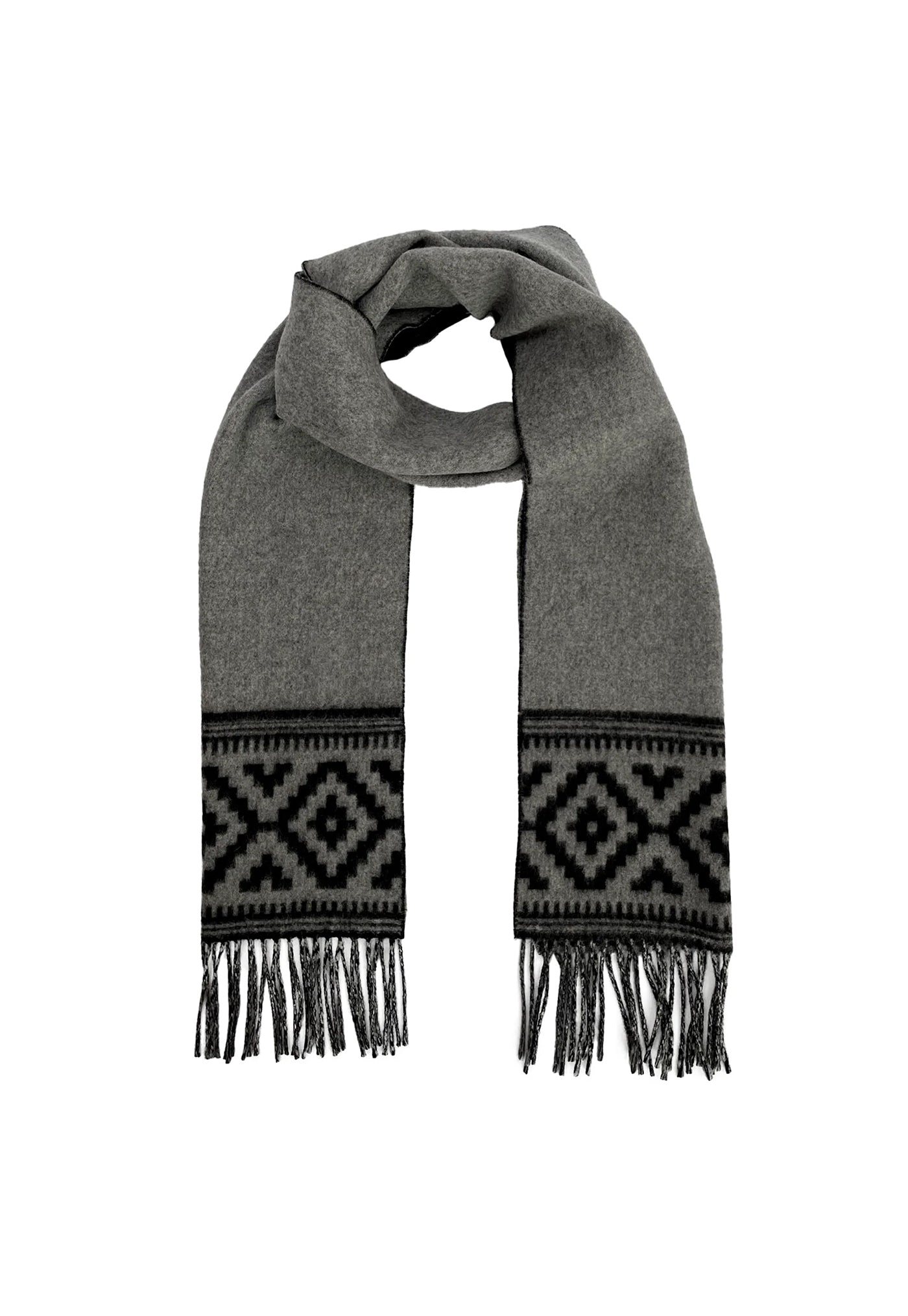 Azteca Wool Scarf - Grey