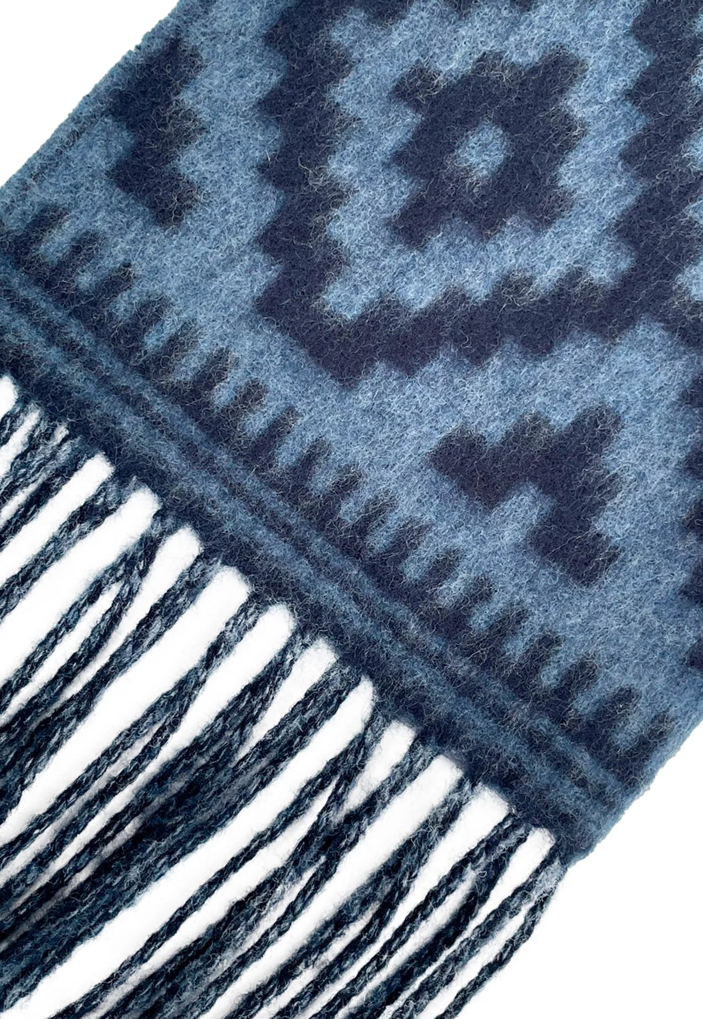 Azteca Wool Scarf - Navy