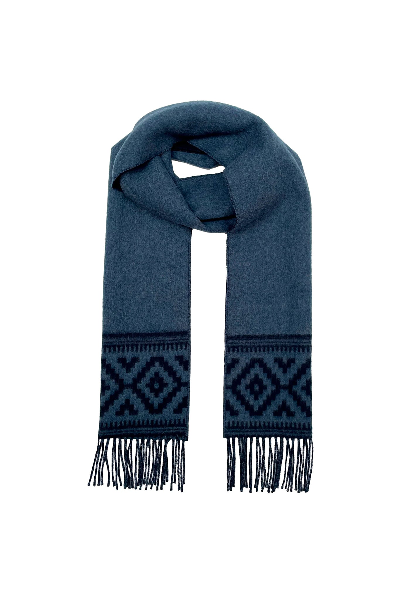 Azteca Wool Scarf - Navy
