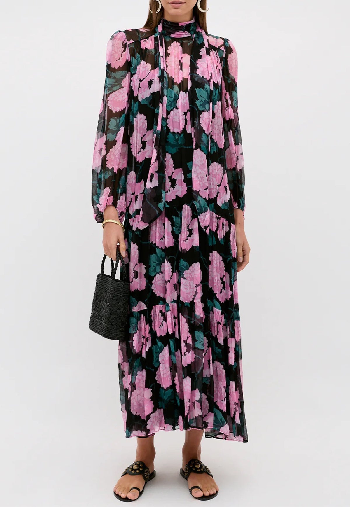Adalind  Dress - Hydrandra Floral Black