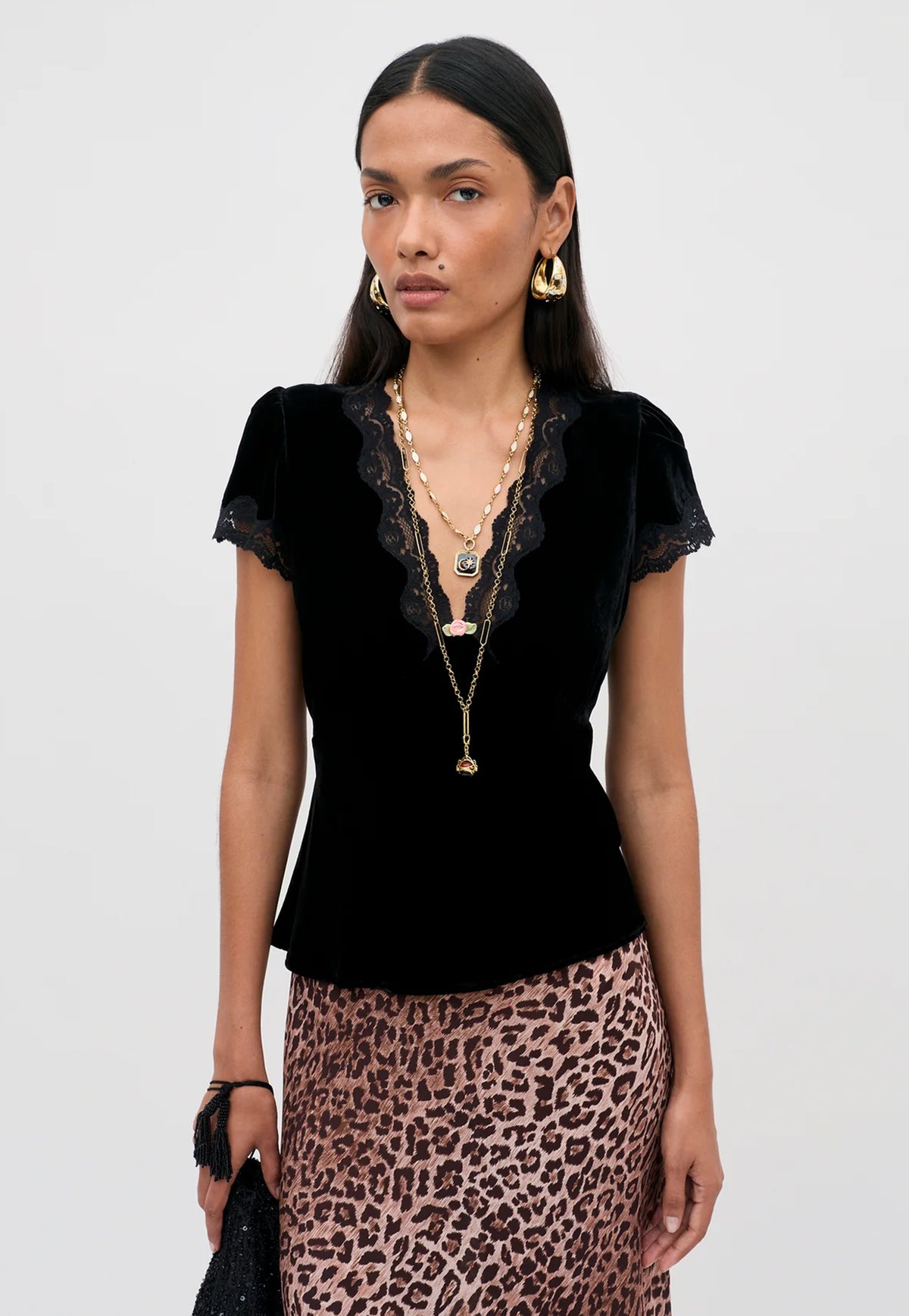 Karia Top - Black Velvet