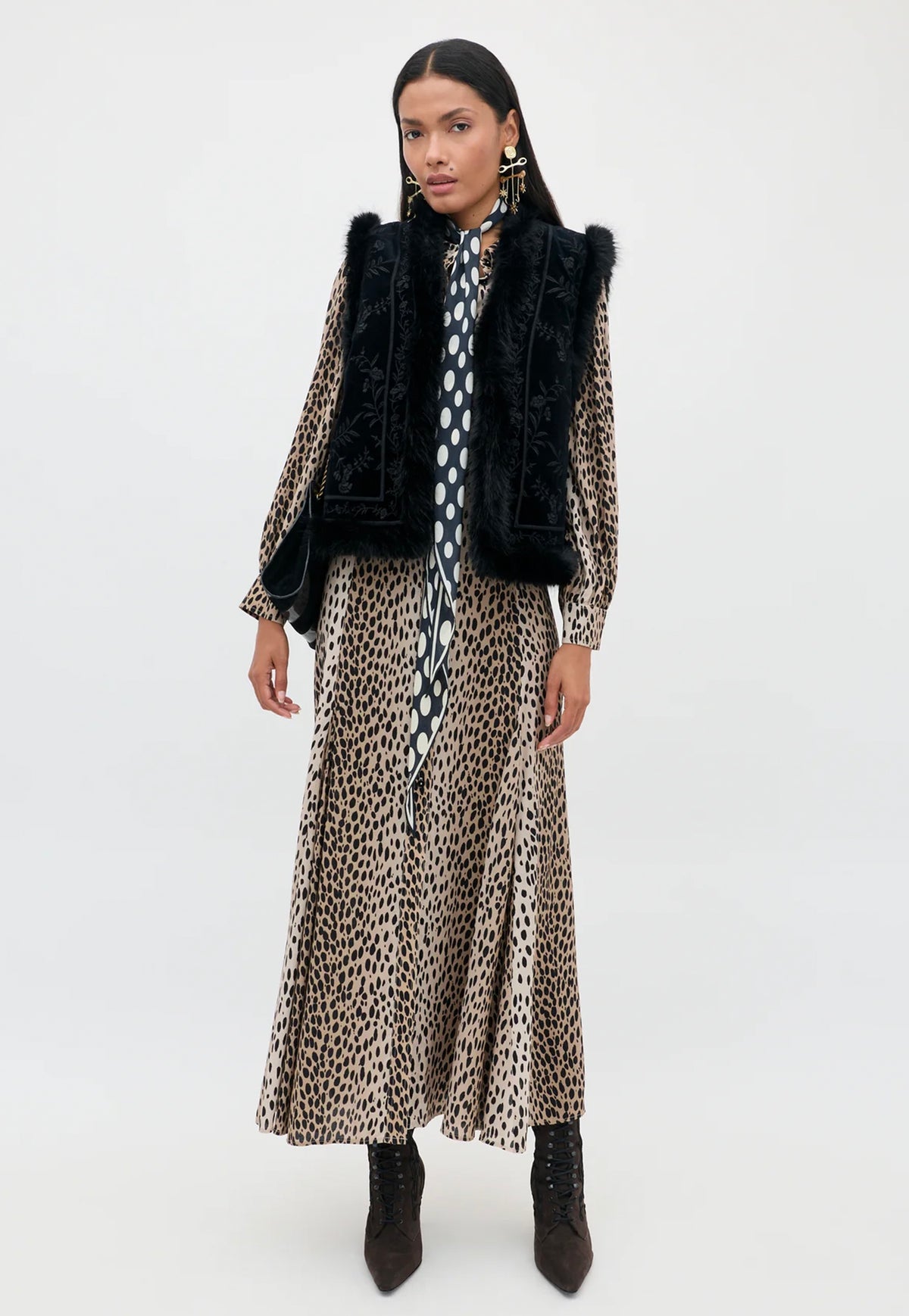 Maddison Dress - Antelope Spot Black