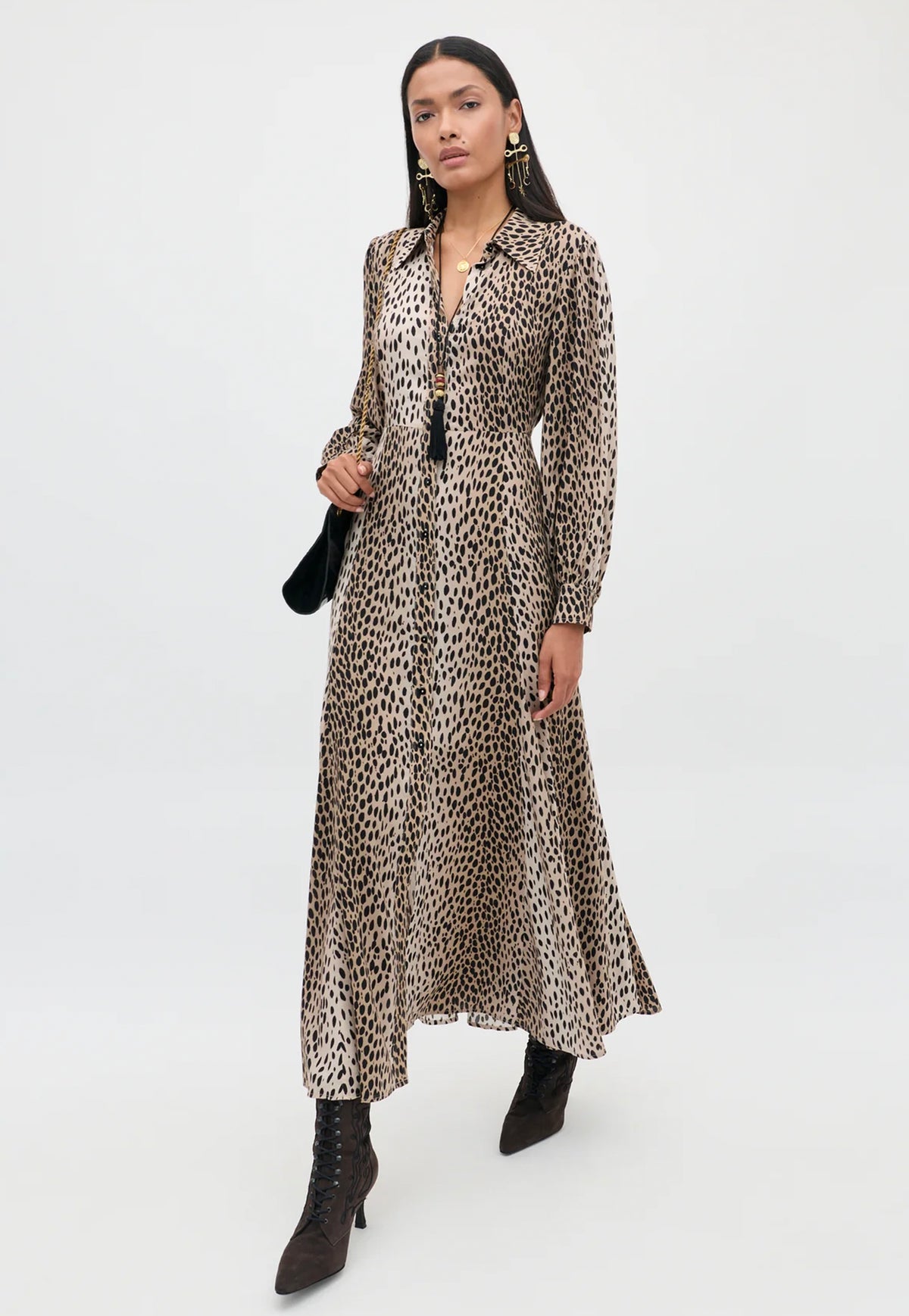 Maddison Dress - Antelope Spot Black