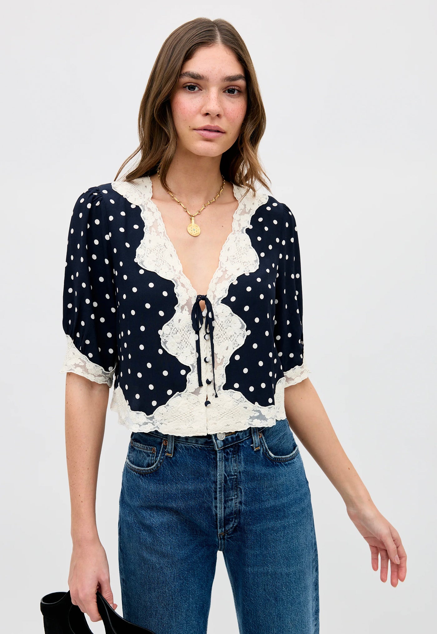 Ursula Top - Layla Dot Navy