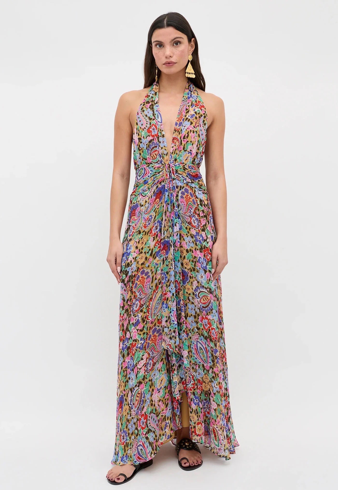 Alaina Dress - Cara Floral Leopard Brown