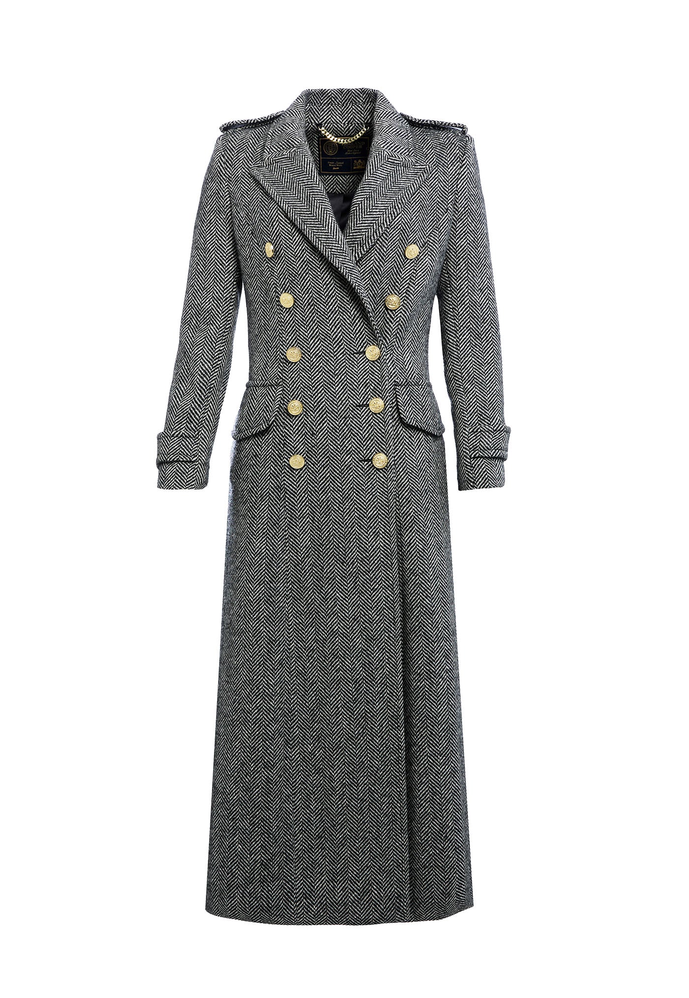 The Great Coat - Wide Tooth Black Herringbone
