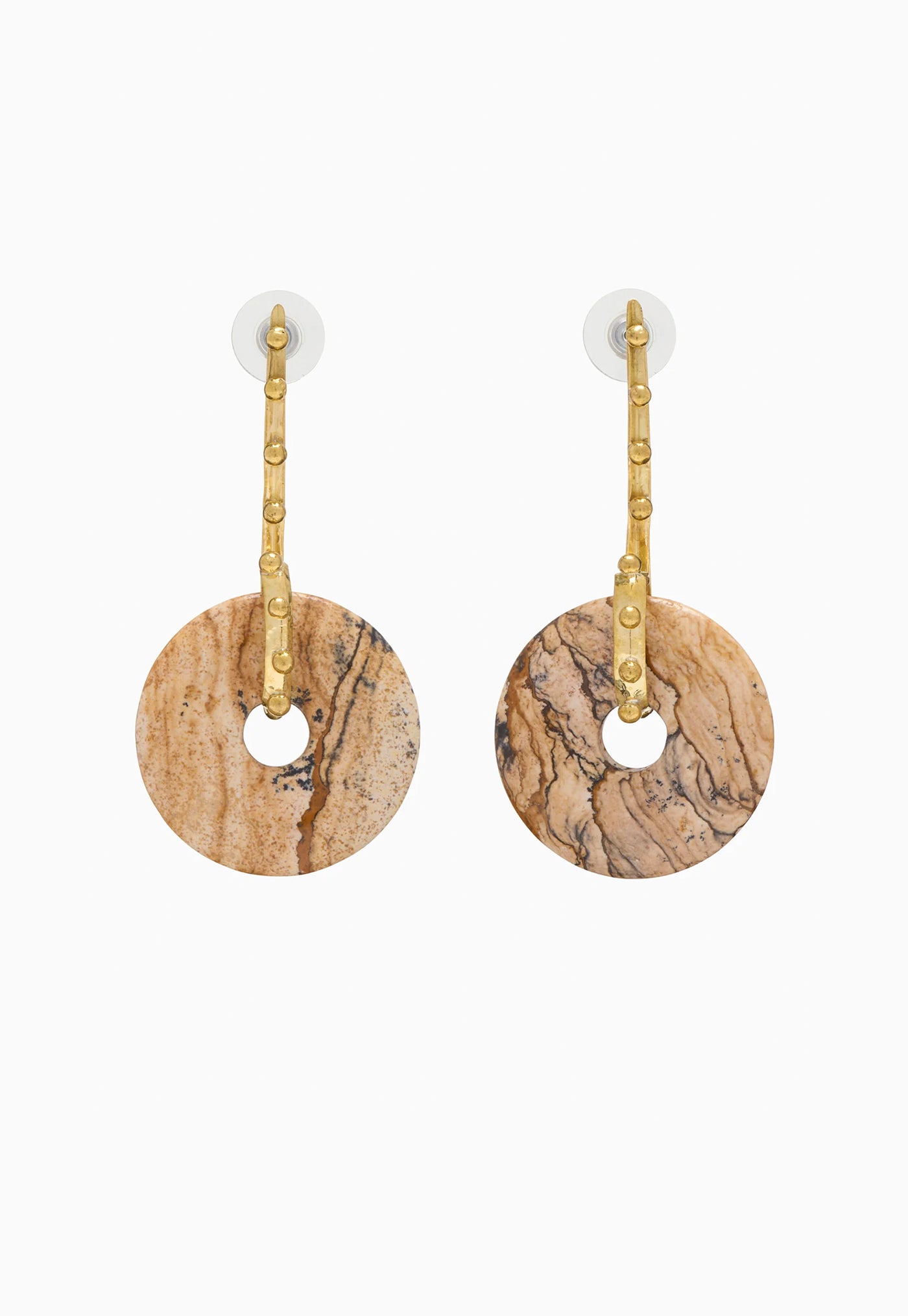 Isla Geo Stone Earrings - Picture Jasper