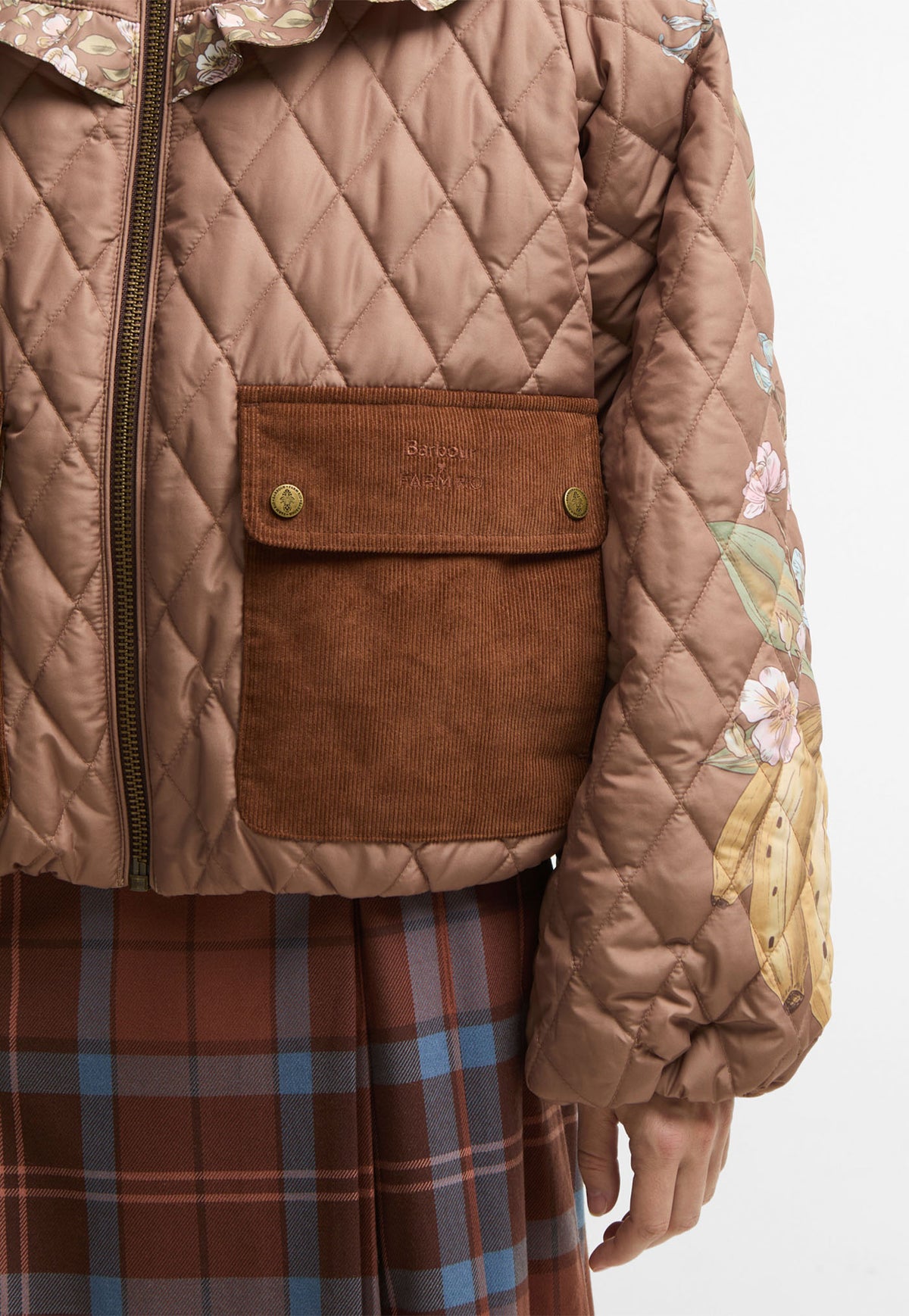 Barbour x Farm Rio Anamaria Quilted Jacket - Heart of Tropics/Banana Print