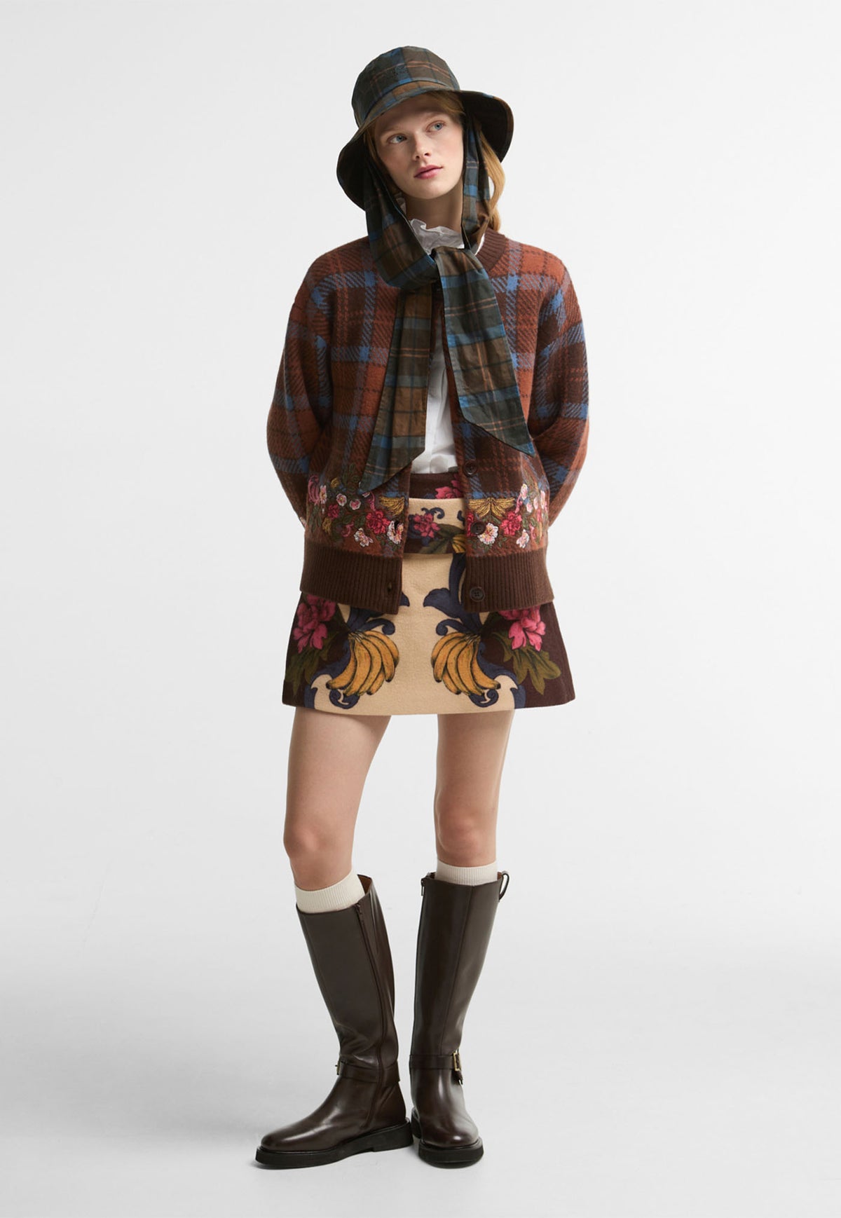 Barbour x Farm Rio Angelonia Knitted Cardigan - Tropical Tea