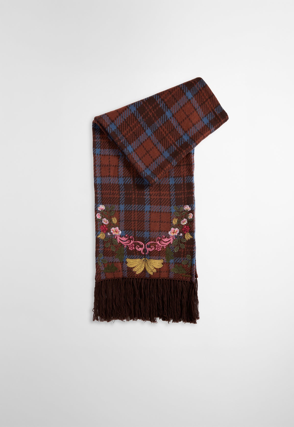 Barbour x Farm Rio Angelonia Knitted Scarf - Tropical Tea Tartan