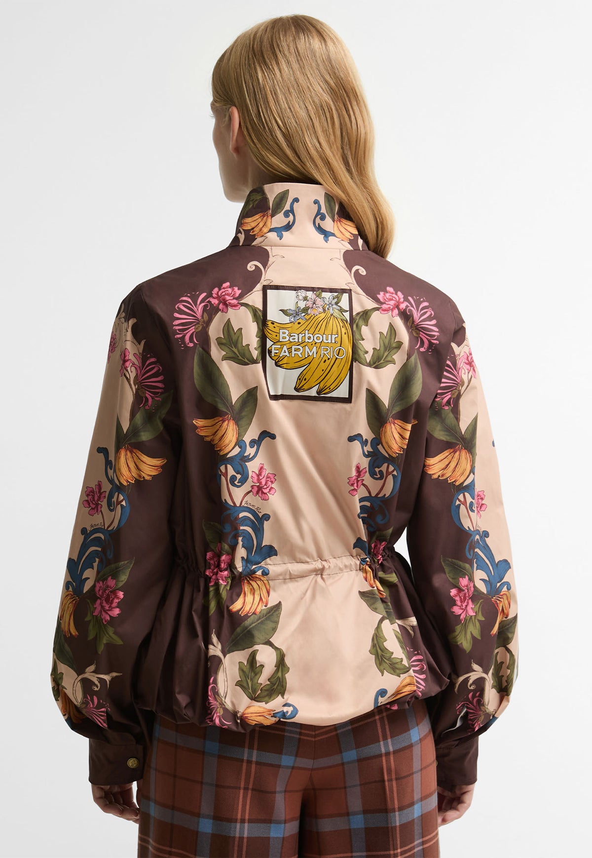 Barbour x Farm Rio Mandevilla Showerproof Jacket - Bloom Inbetween/Brown Banana