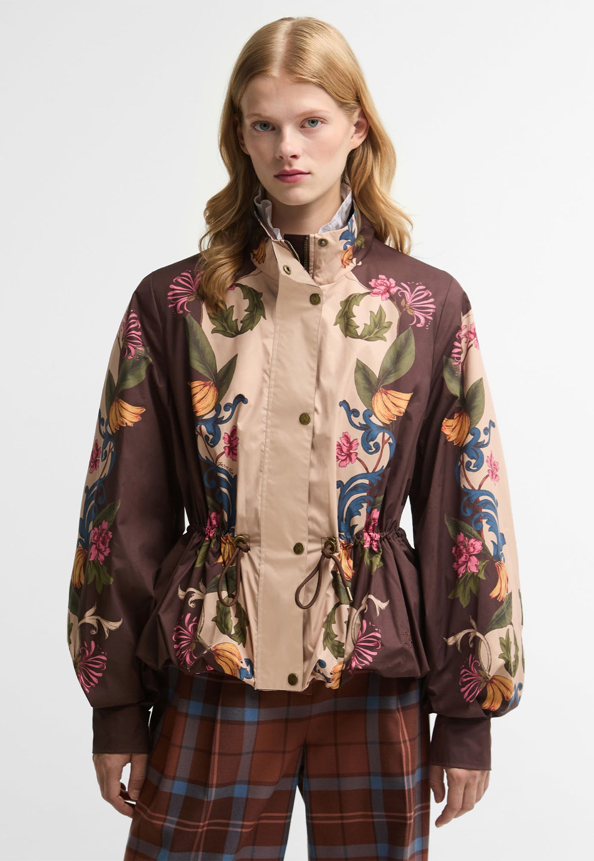 Barbour x Farm Rio Mandevilla Showerproof Jacket - Bloom Inbetween/Brown Banana