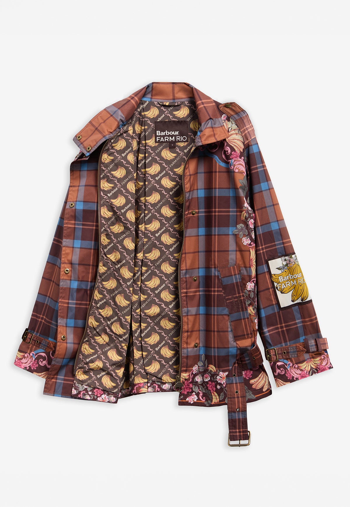 Barbour x Farm Rio Petrea Showerproof Jacket - Tropical Tea/Banana Print