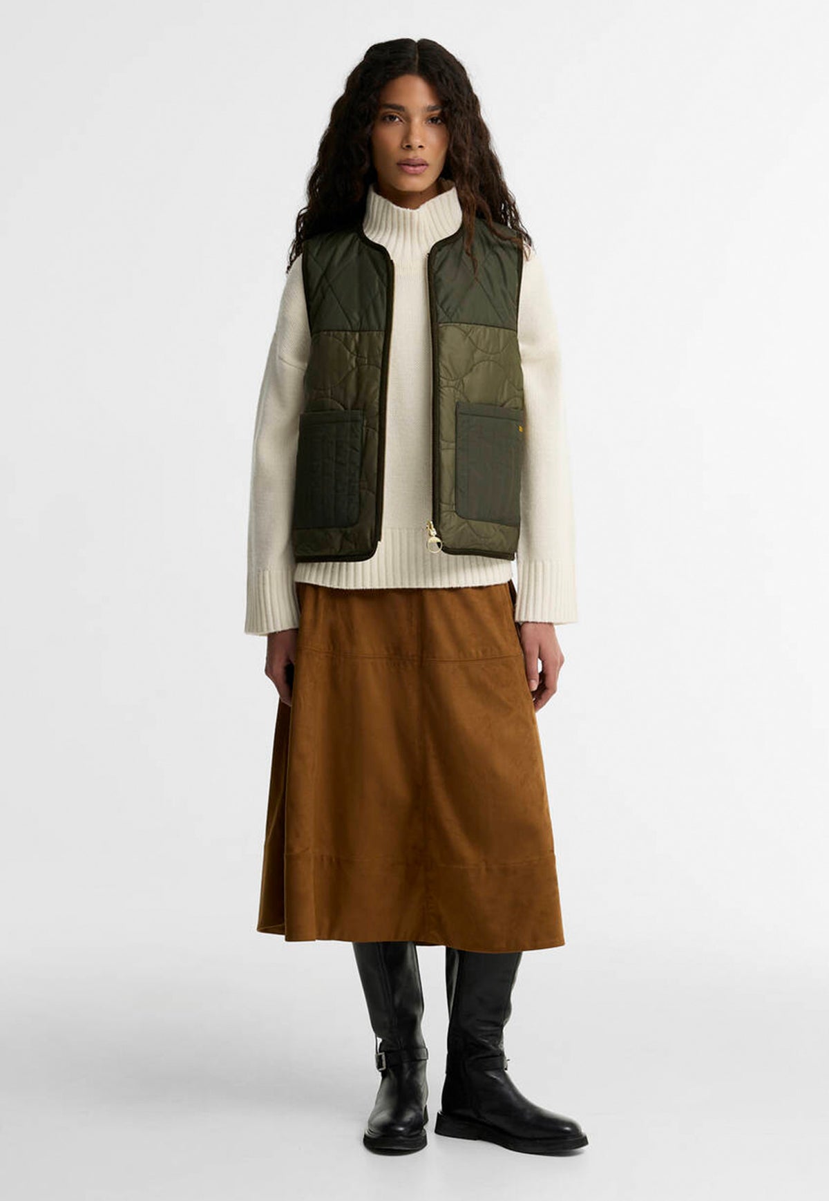 Nunwell Reversible Quilted Liner - Olive/Fern/Ancient