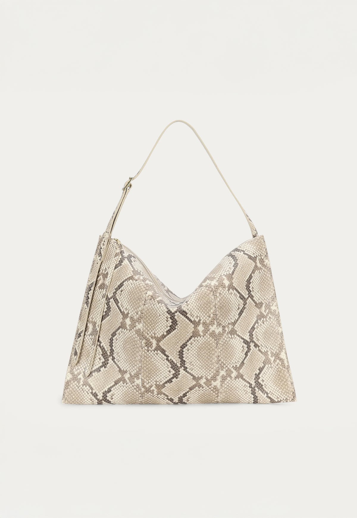 The Deadly Ponies Chopalopagus Bag in Desert Python is crafted from premium python-embossed calf leather.