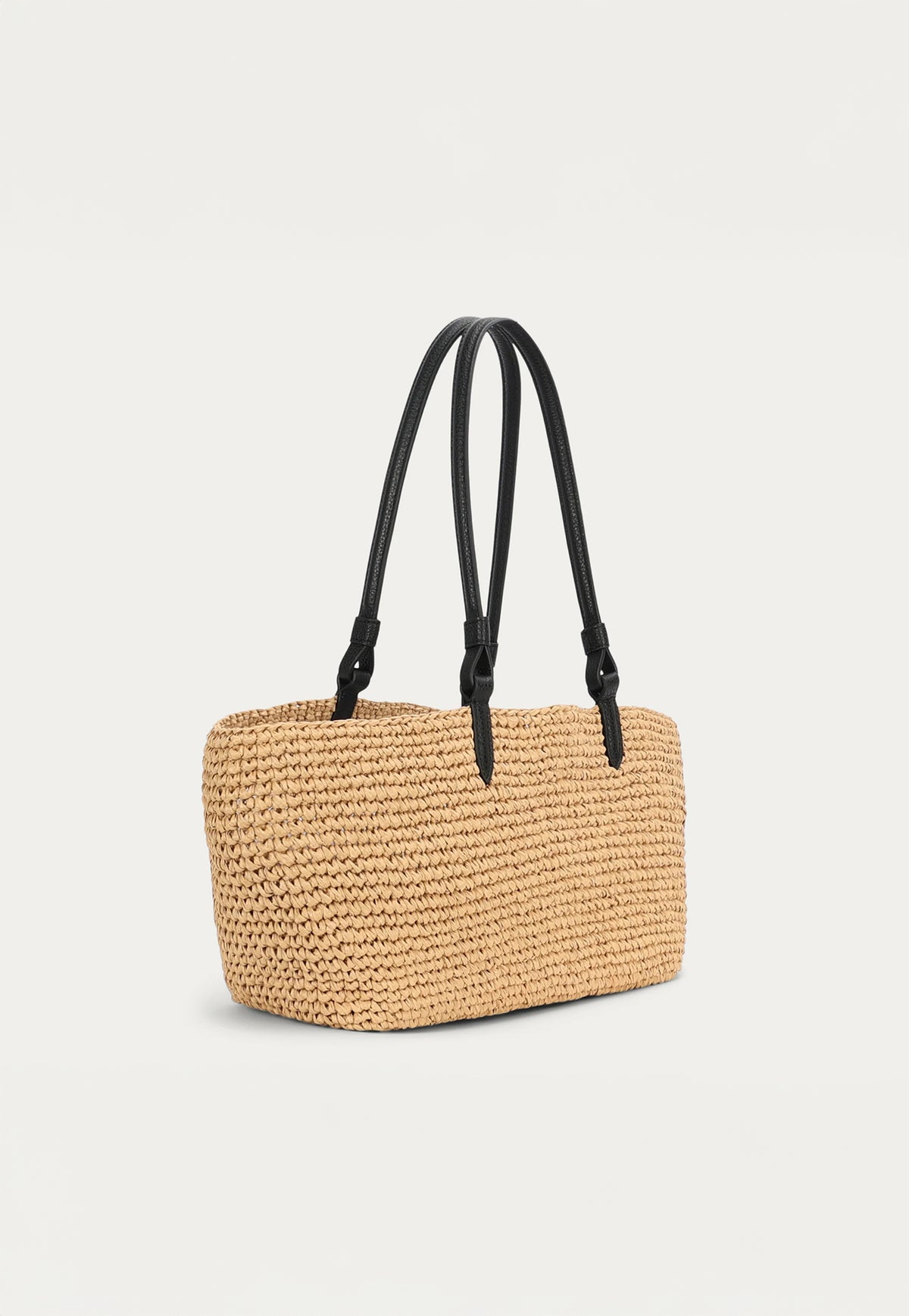Medium Bandit Tote - Natural Raffia/Black