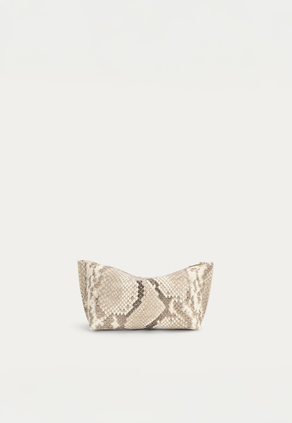 The Deadly Ponies Medium Poucher in Desert Python is crafted from premium python-embossed calf leather.