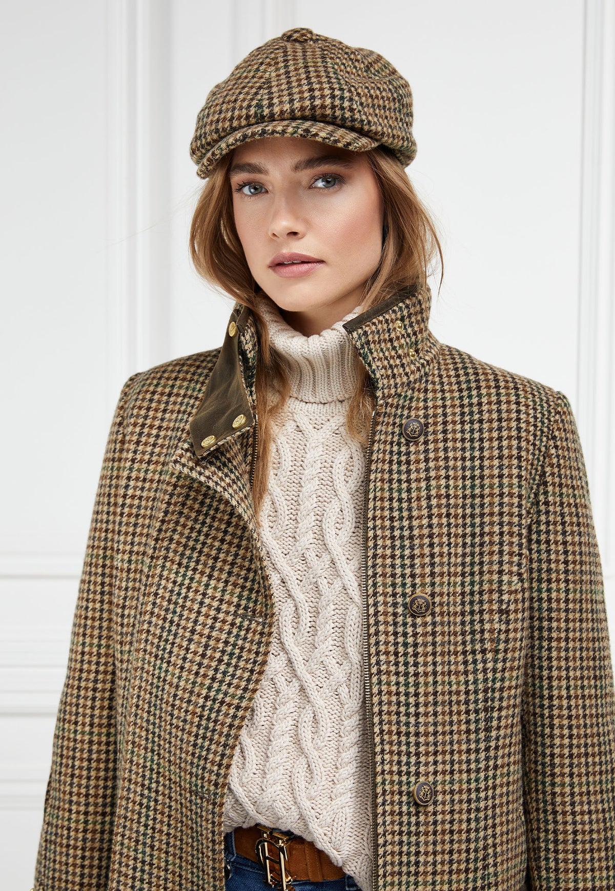 Baker Boy Tweed Cap - Hailes Green Tweed