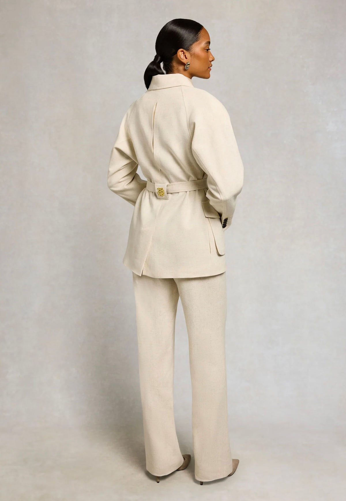Cotswold Belted Jacket - Natural Linen