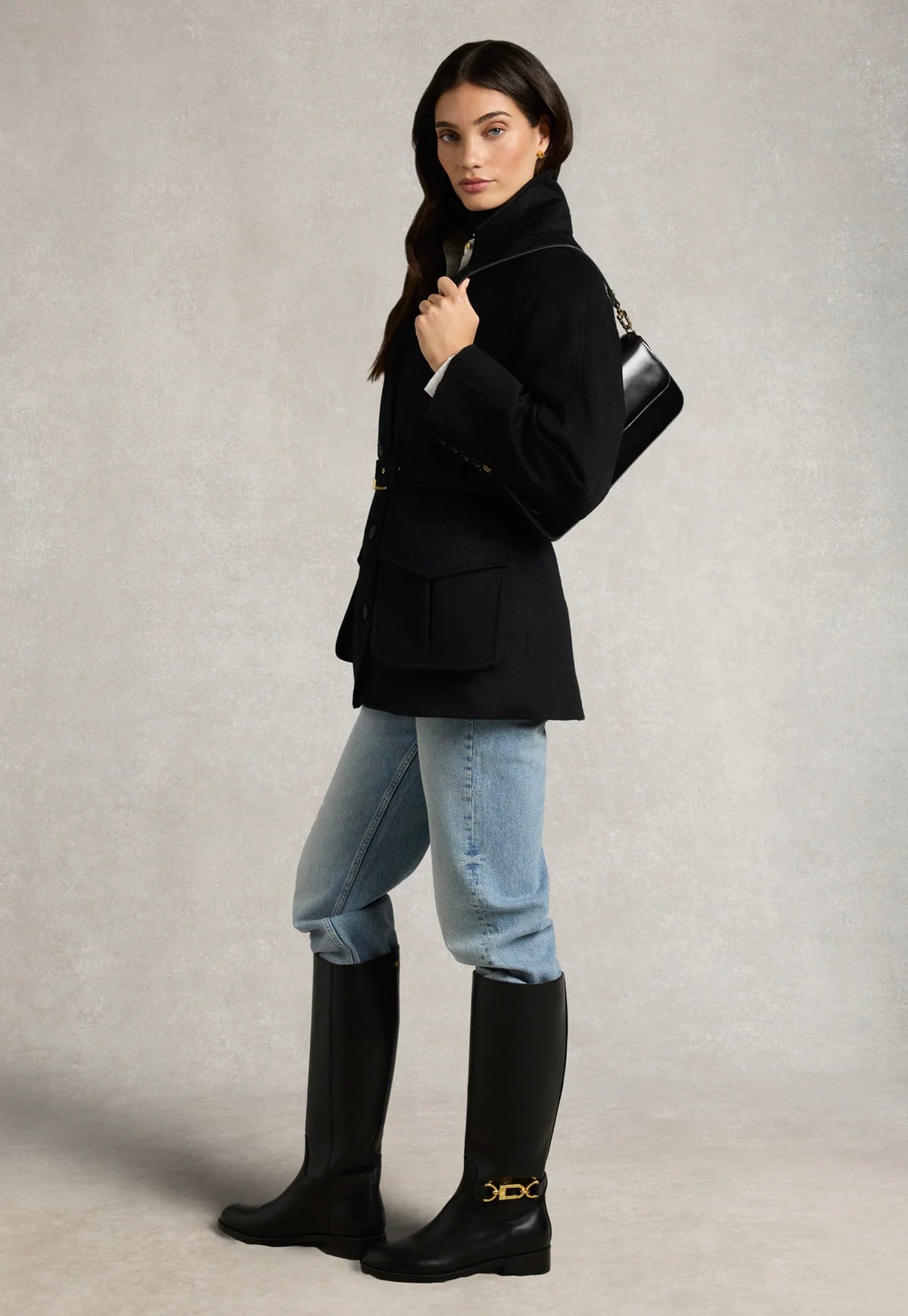 Cotswold Belted Jacket - Soft Black