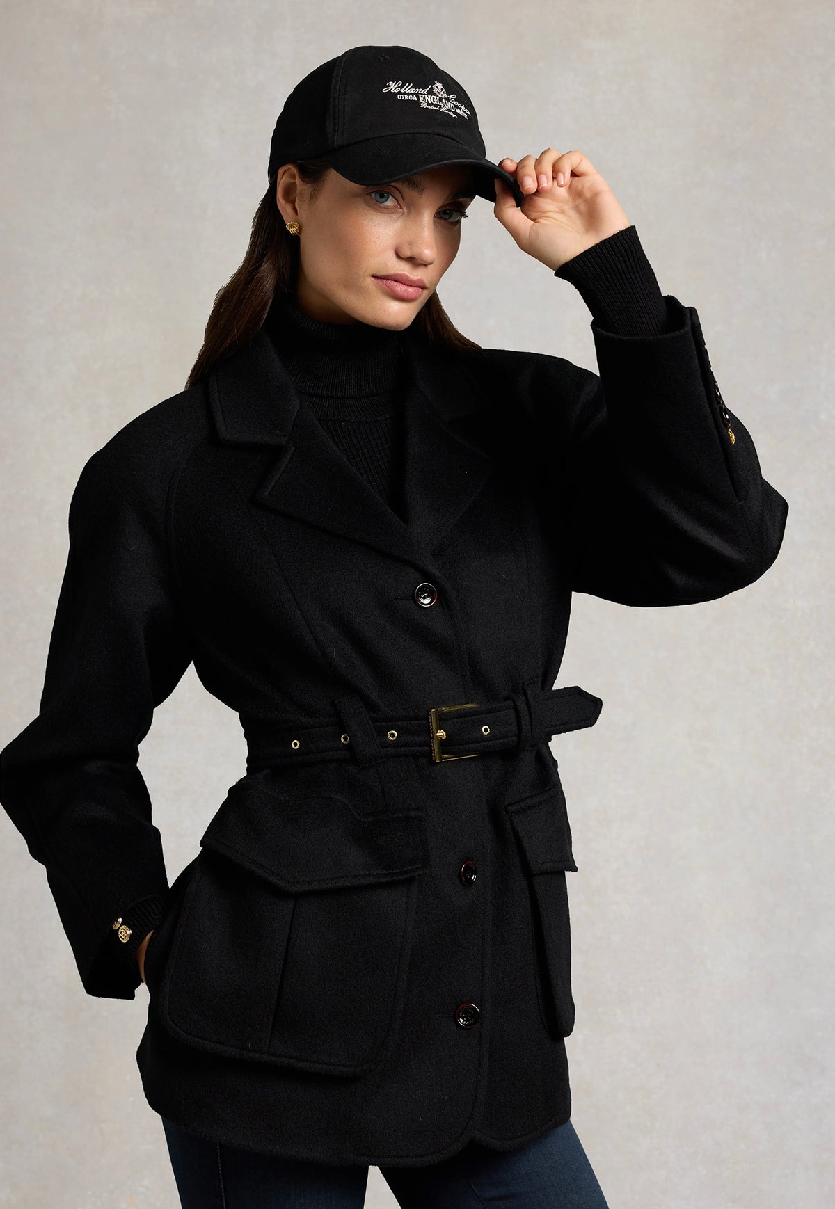 Cotswold Belted Jacket - Soft Black