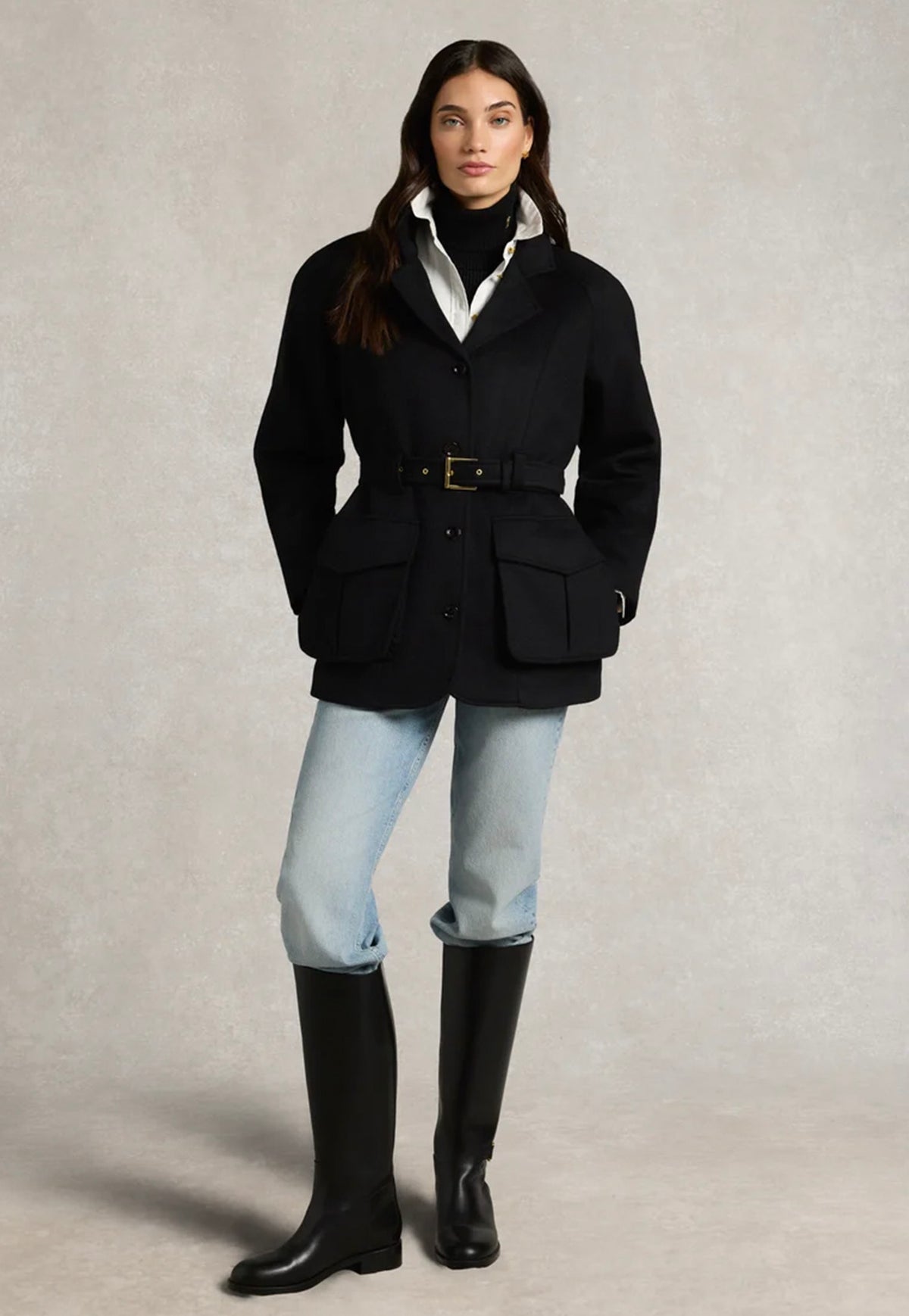 Cotswold Belted Jacket - Soft Black