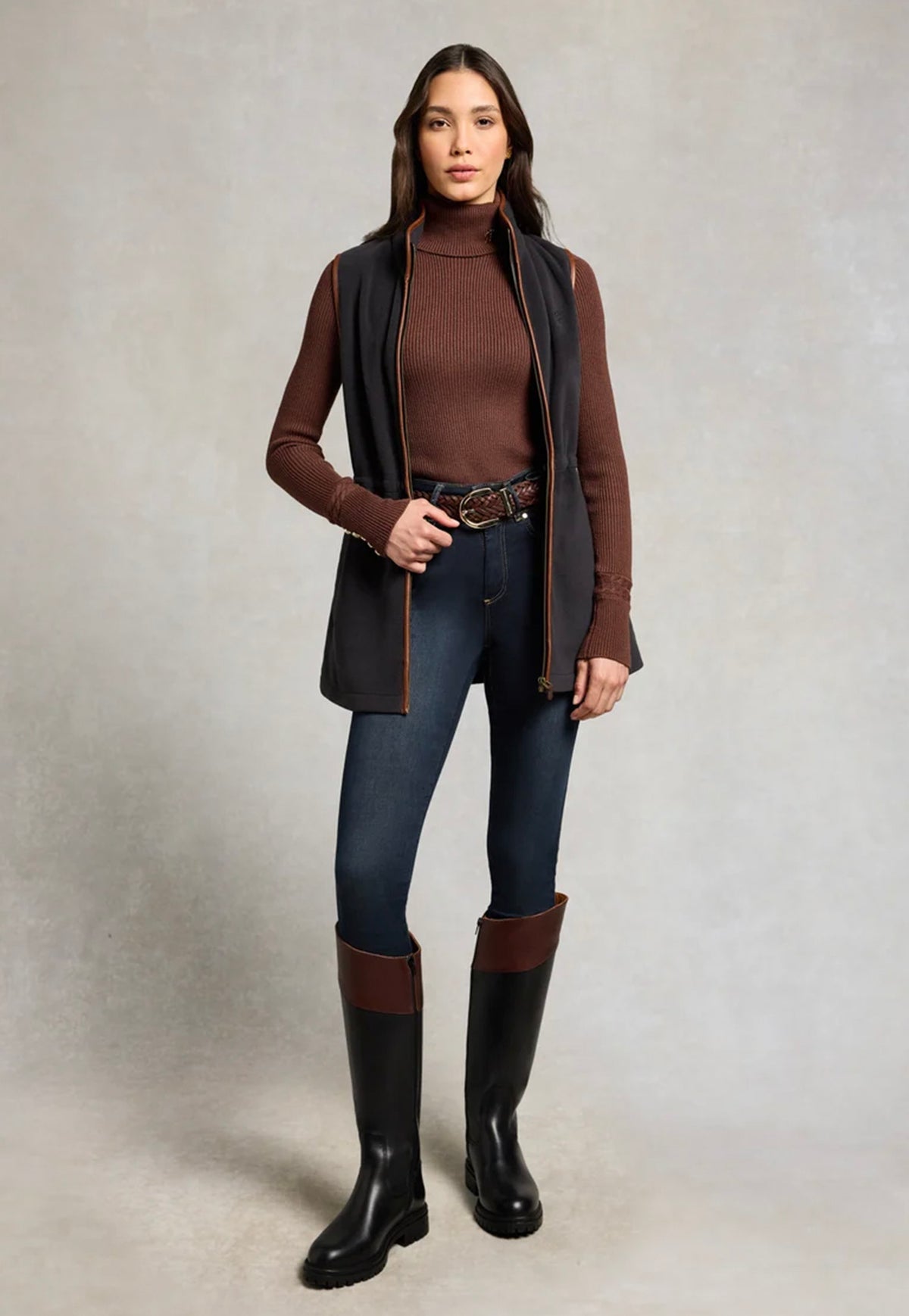 Country Longline Fleece Gilet - Ink Navy