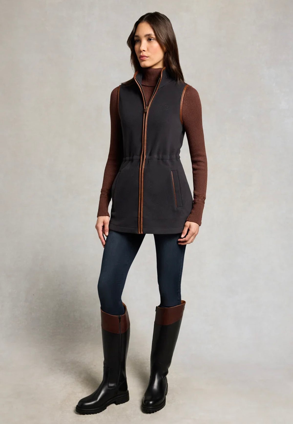 Country Longline Fleece Gilet - Ink Navy