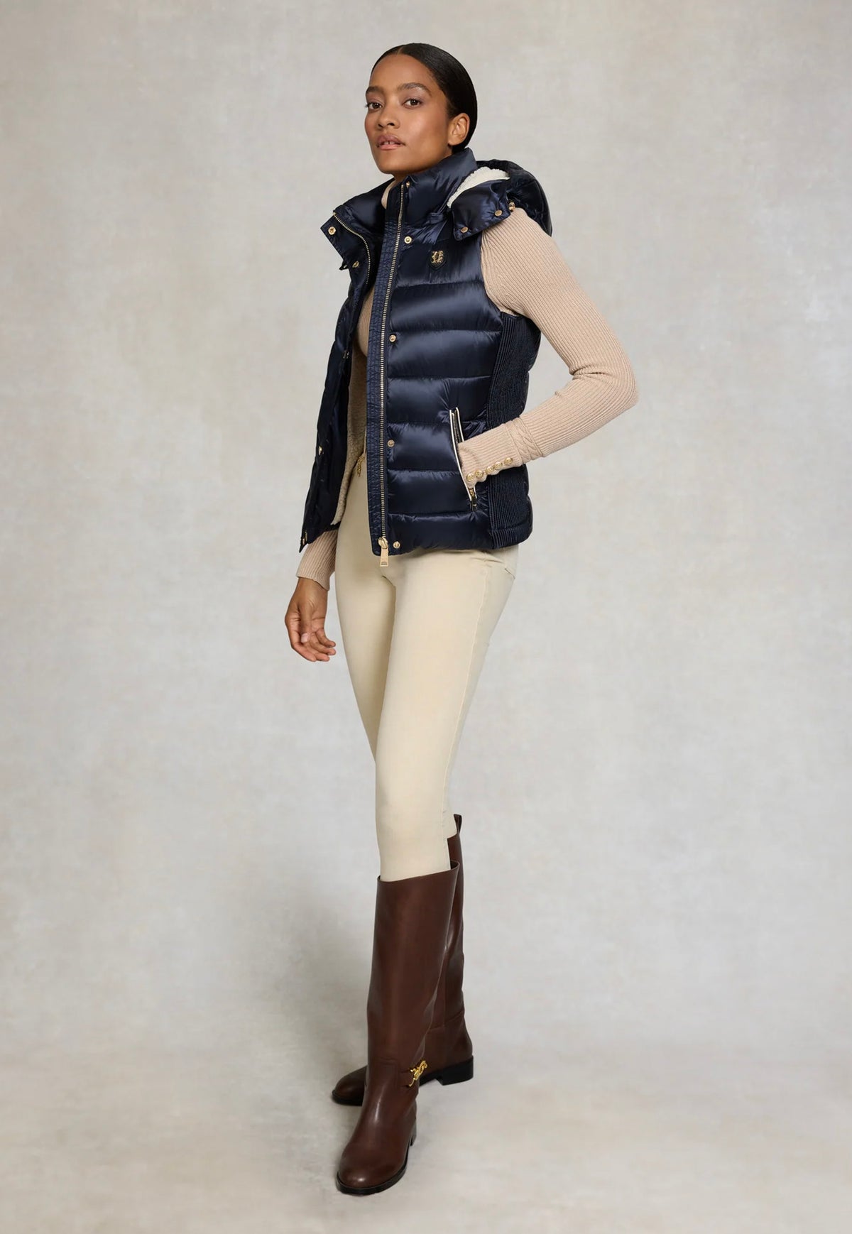 Harlow Sherpa Gilet - Ink Navy
