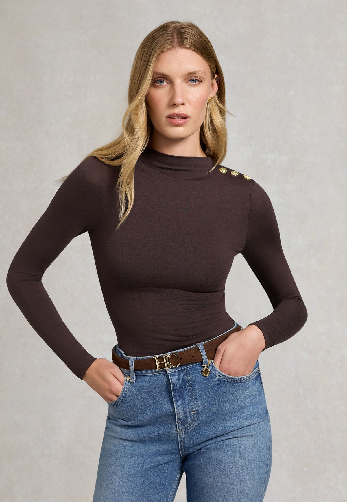 Harper Long Sleeve Top - Walnut