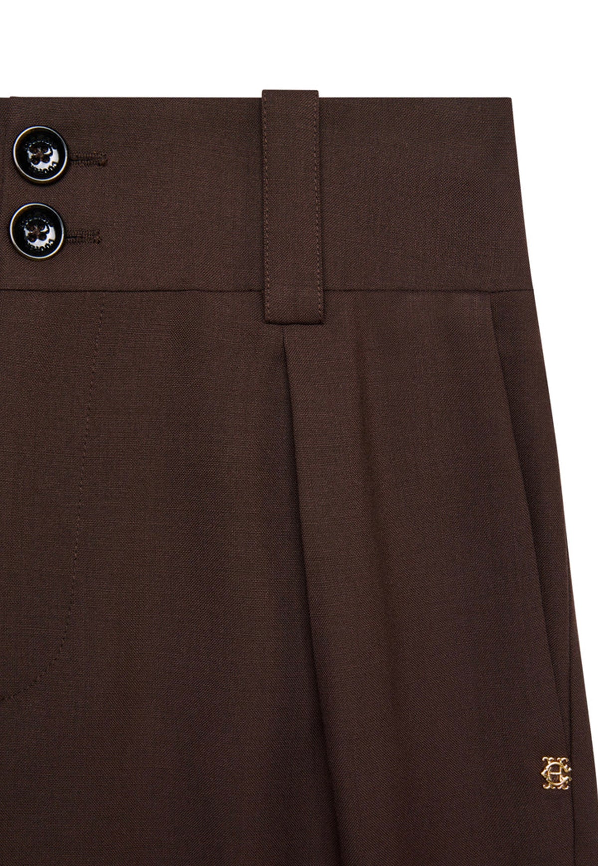 High Waisted Wide Leg - Walnut Twill